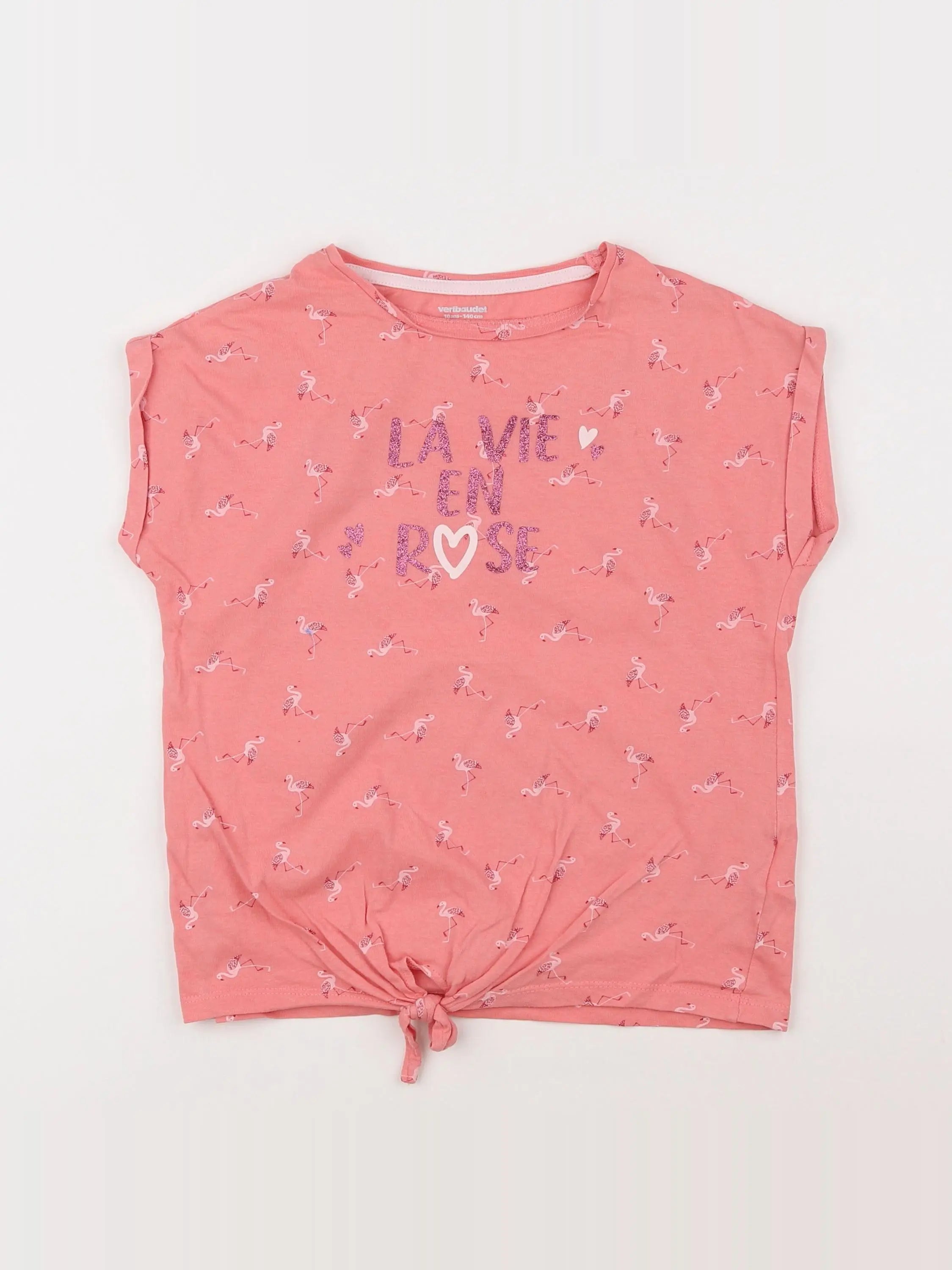 Vertbaudet - tee-shirt rose - 10 ans