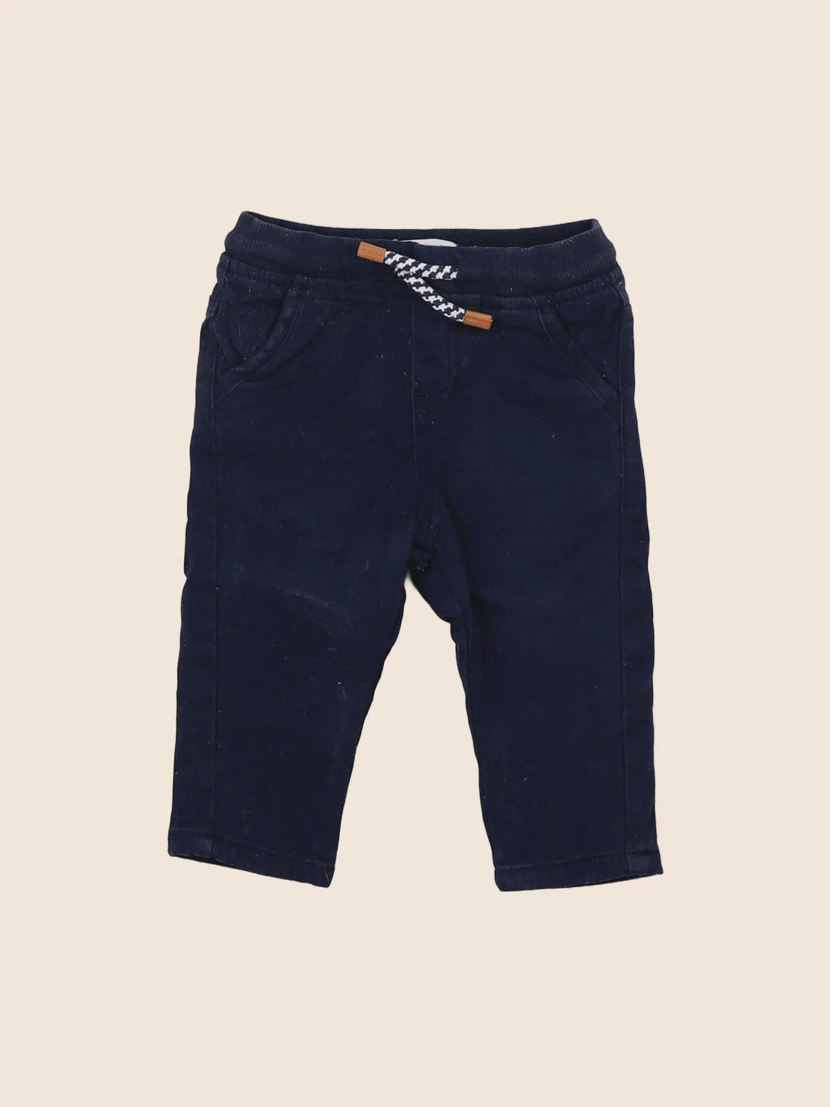 Vertbaudet - pantalon doublé bleu - 9 mois