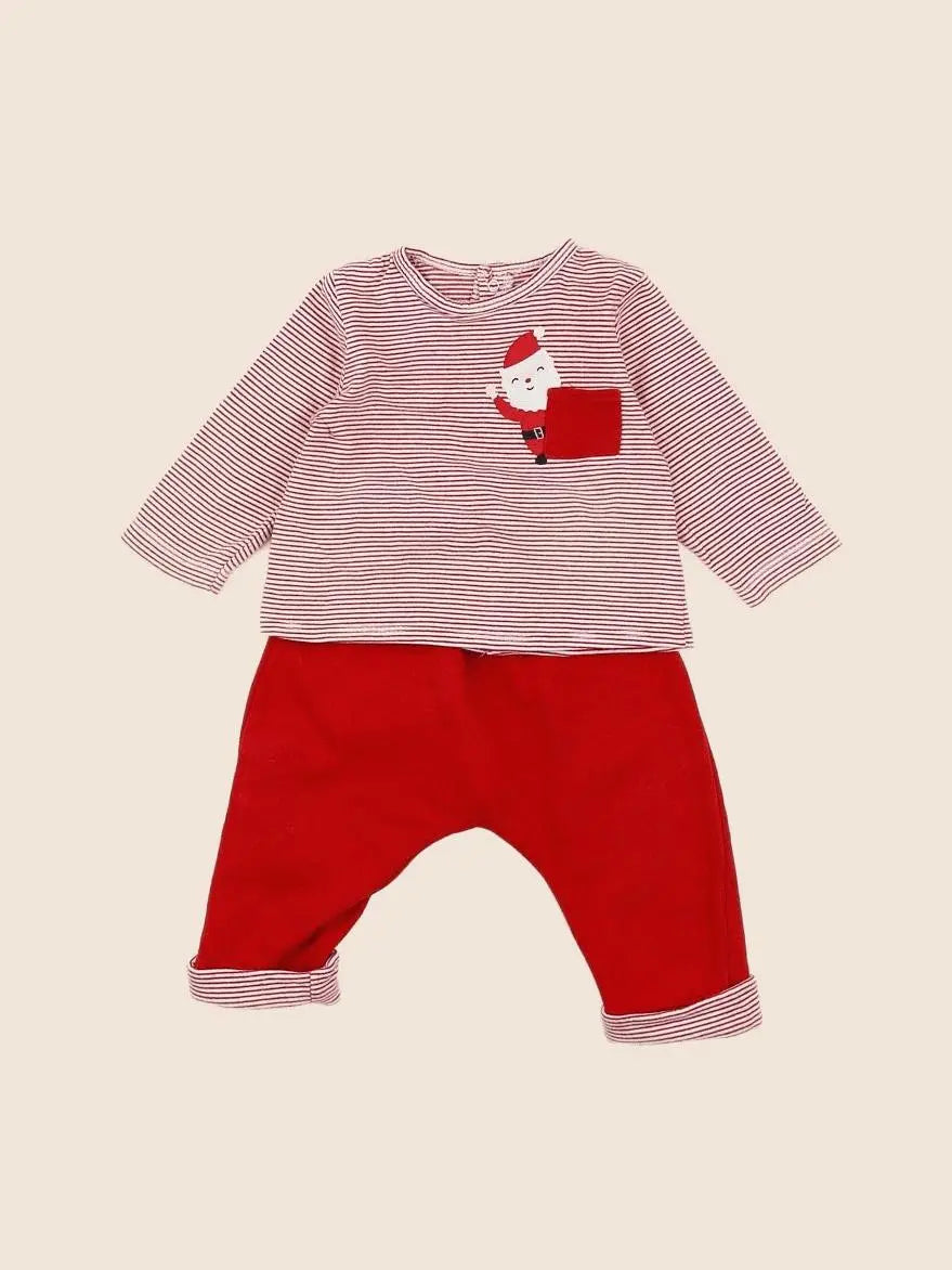 Vertbaudet - ensemble rouge - 6 mois