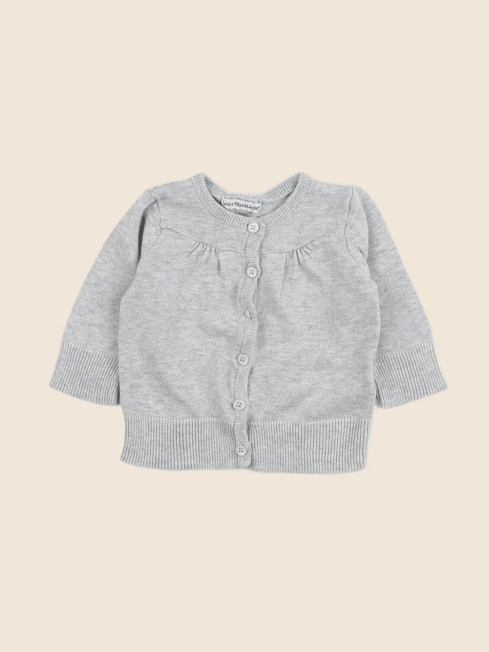 Vertbaudet - gilet gris - 3 mois
