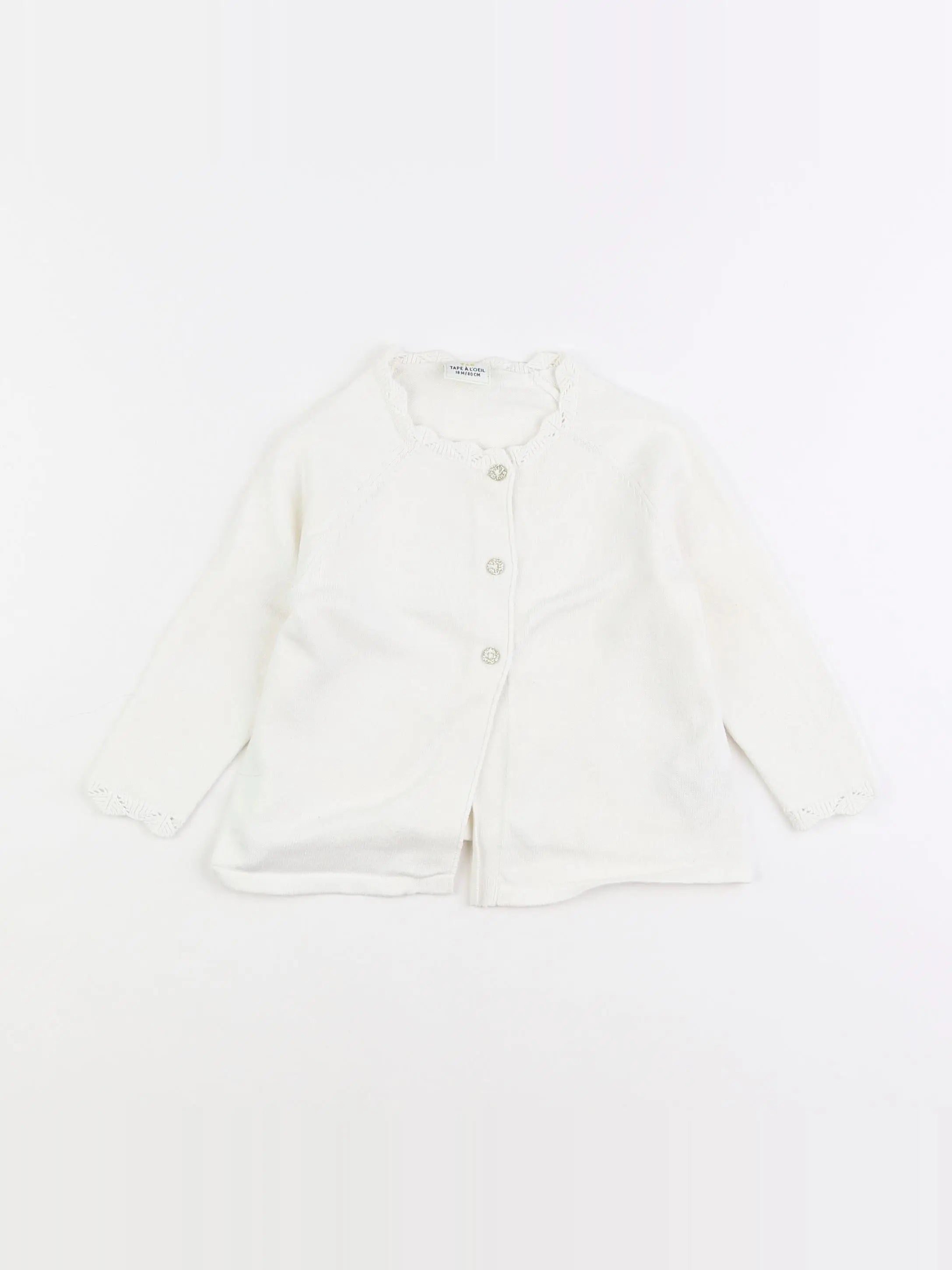 Tape à l'oeil - gilet blanc - 18 mois