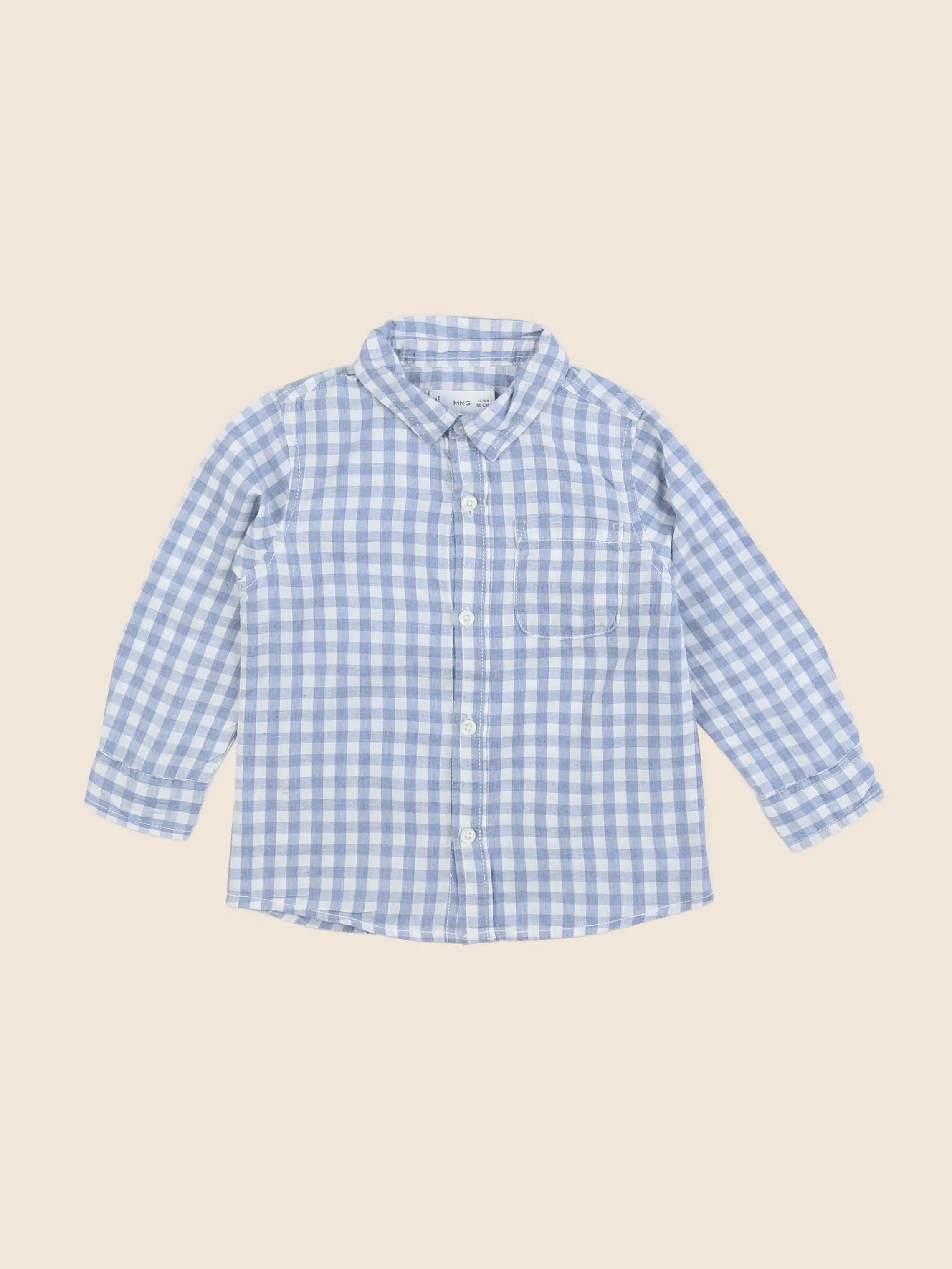 Mango - chemise bleu - 12/18 mois