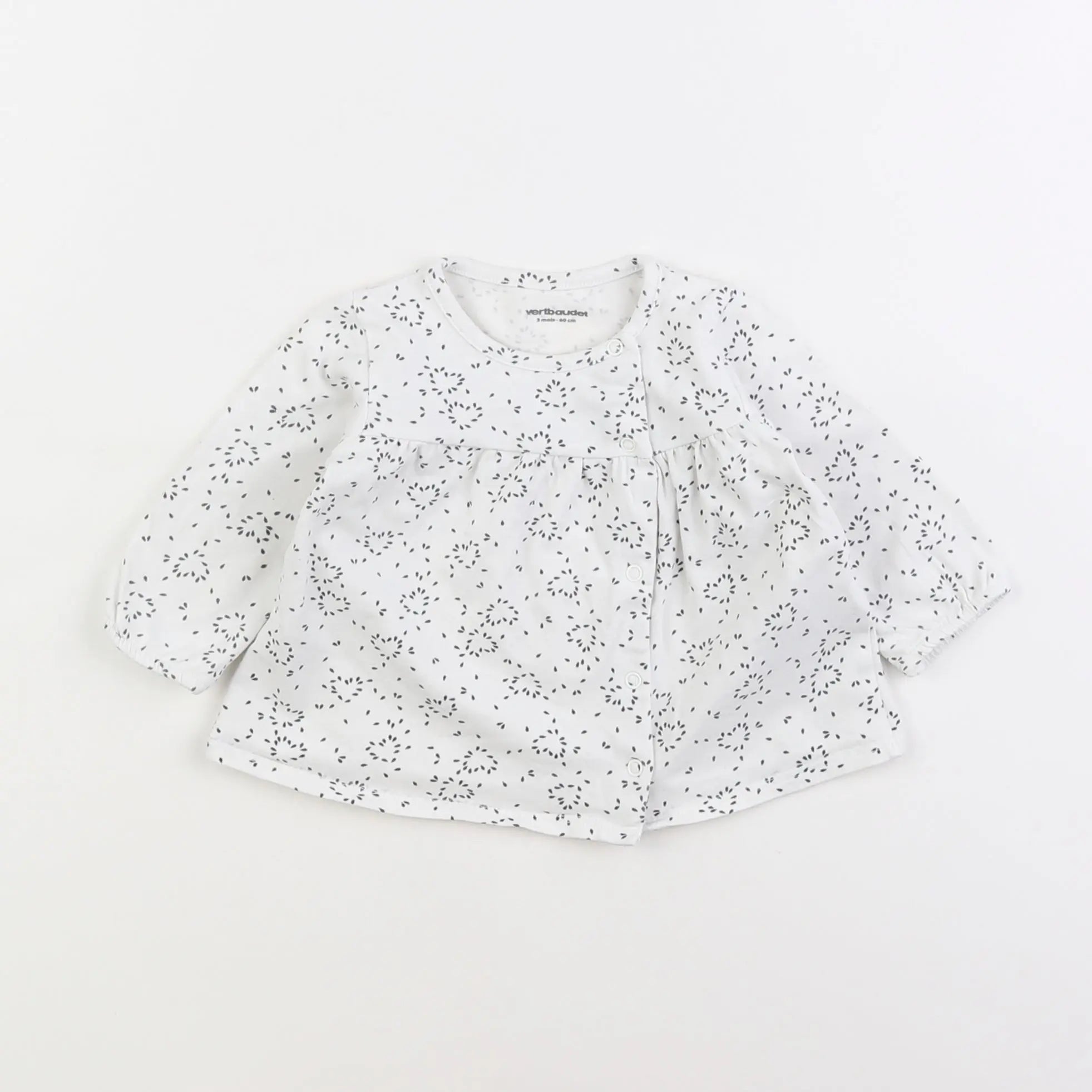 Vertbaudet - tee-shirt blanc - 3 mois