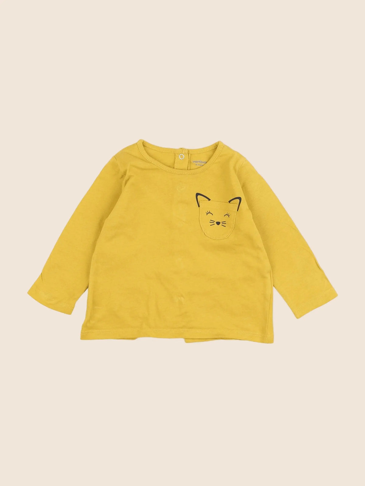 Vertbaudet - tee-shirt jaune - 6 mois