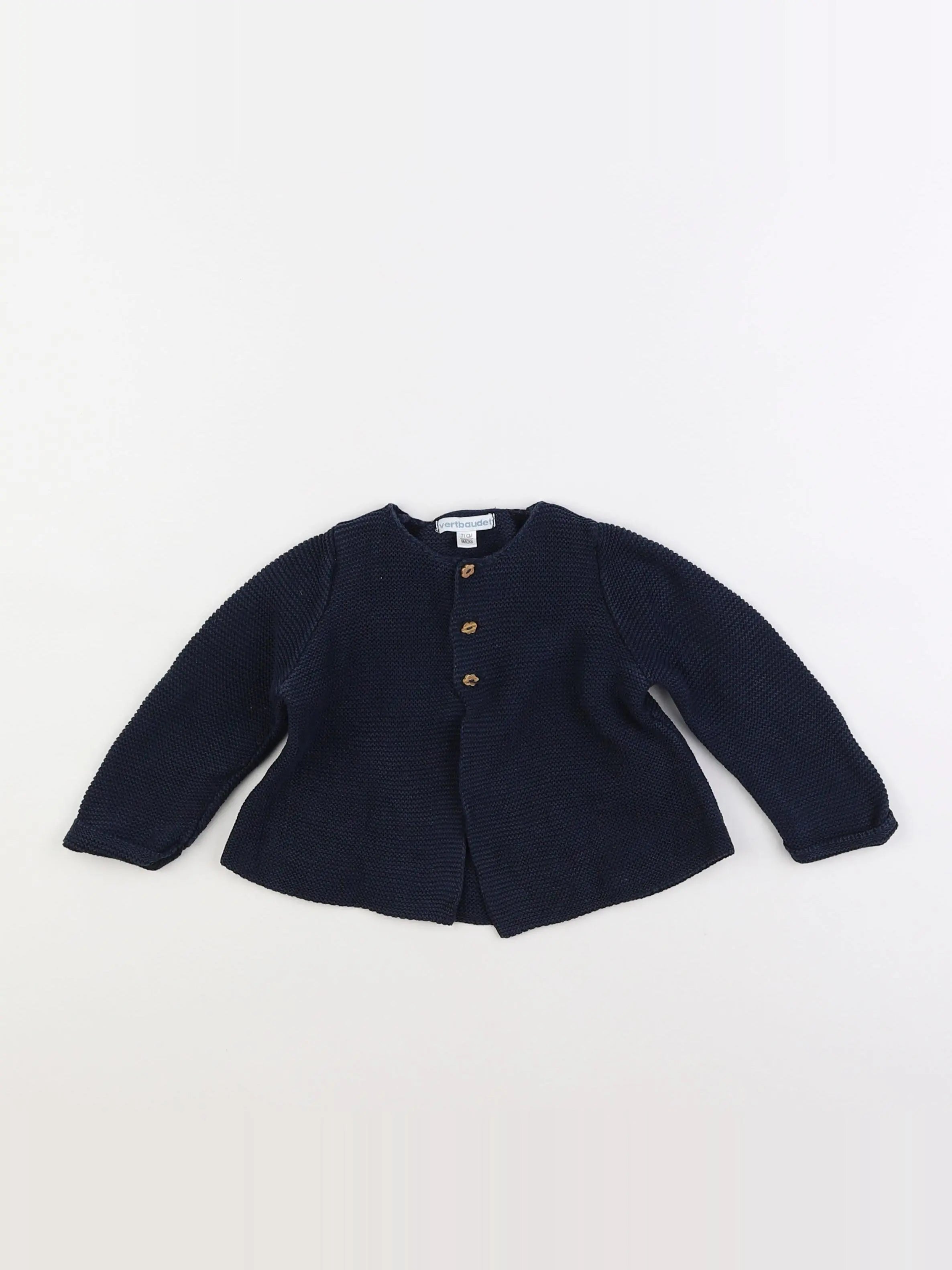 Vertbaudet - gilet bleu - 9 mois