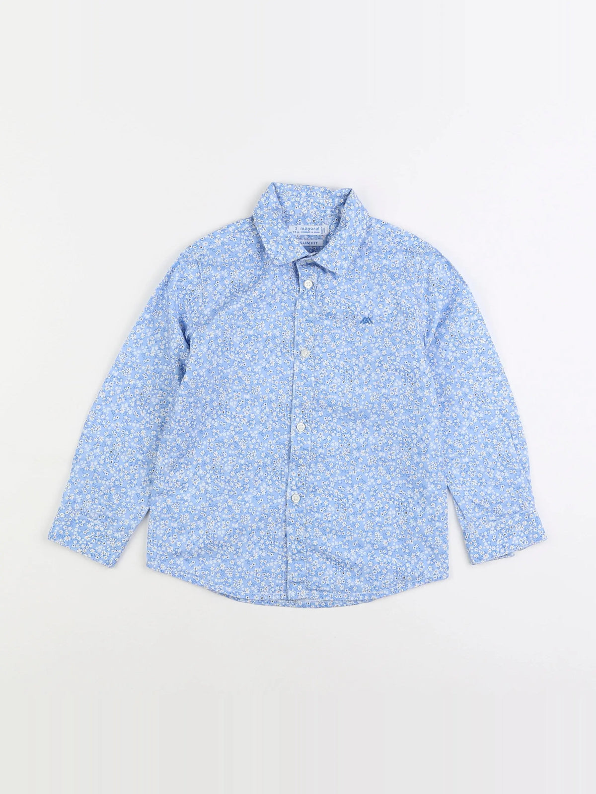 Mayoral - chemise bleu, blanc - 3 ans