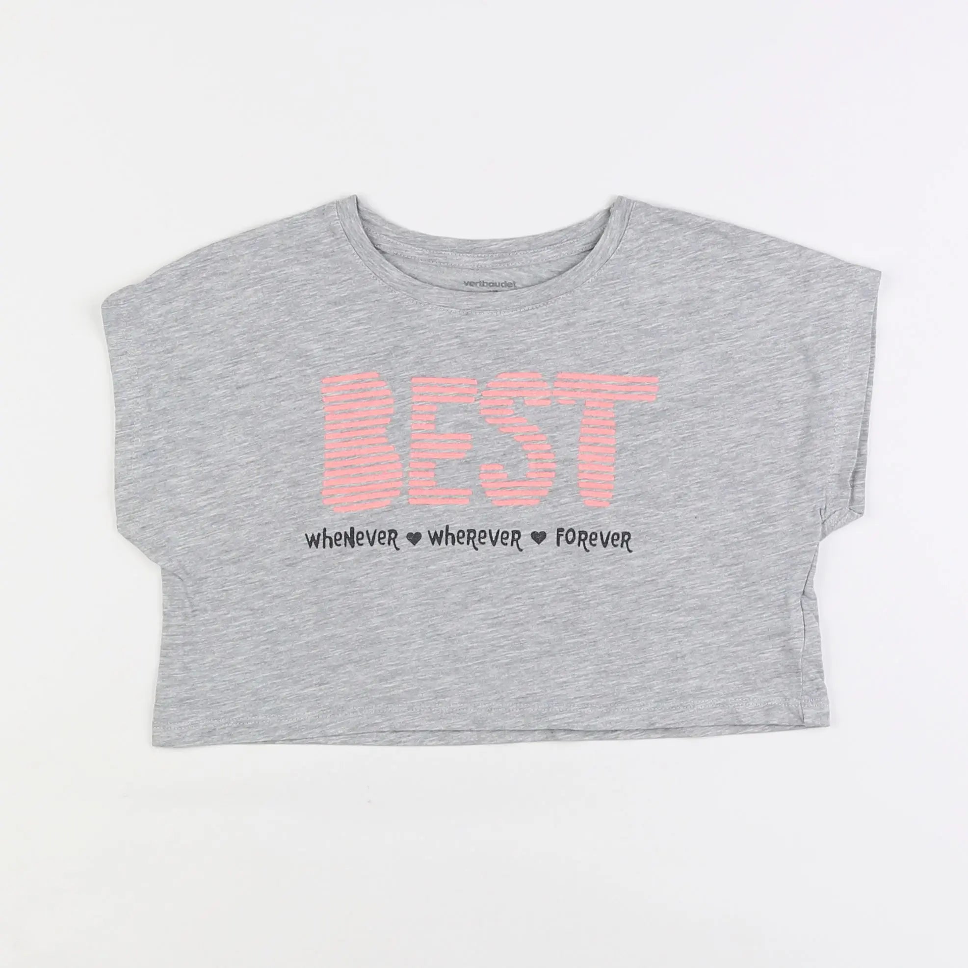 Vertbaudet - tee-shirt court gris - 8 ans
