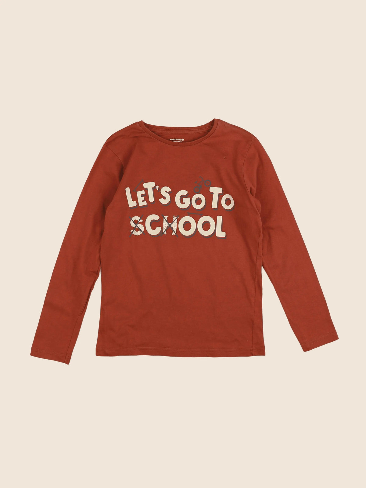 Vertbaudet - tee-shirt marron - 10 ans