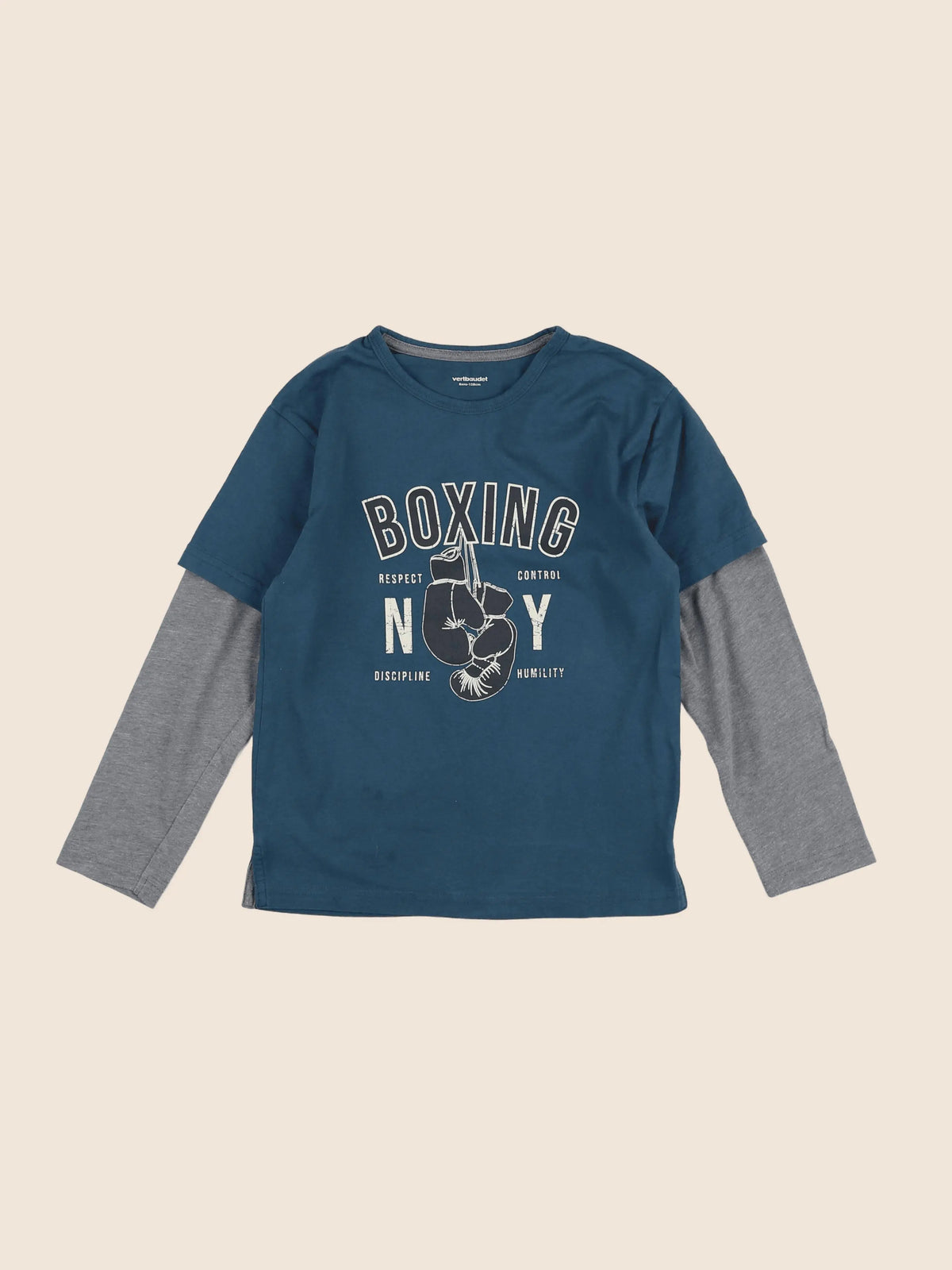 Vertbaudet - tee-shirt bleu - 8 ans