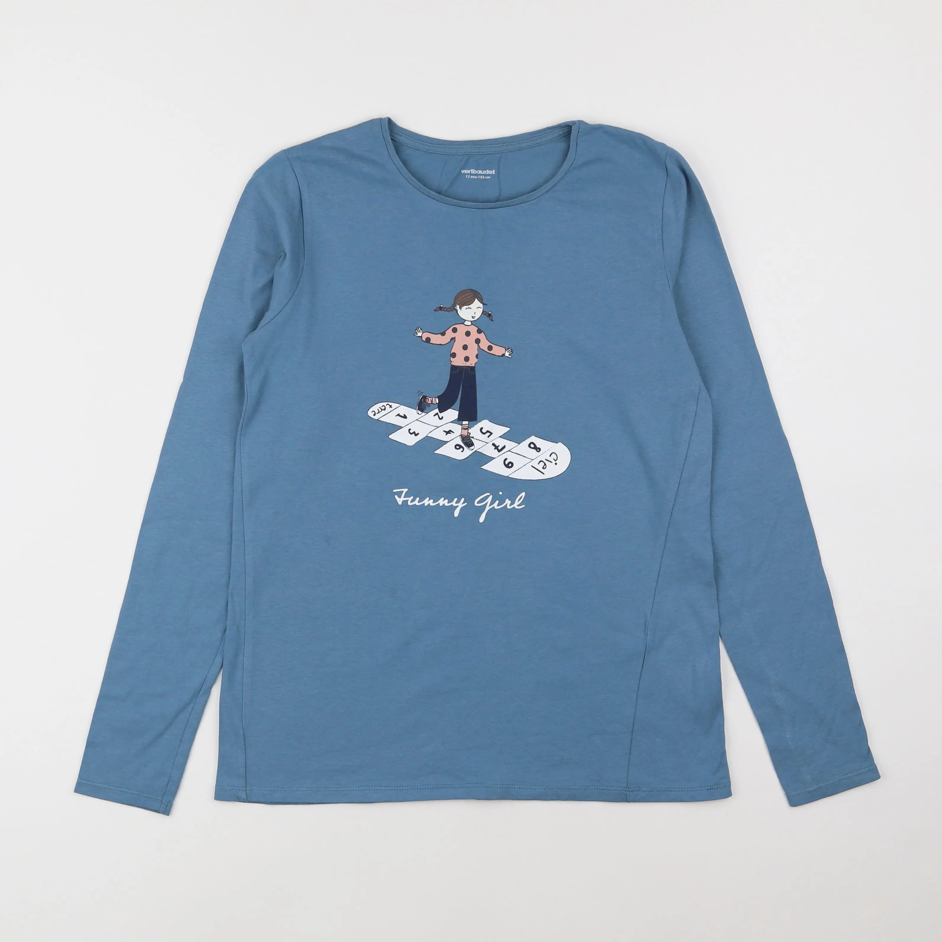 Vertbaudet - tee-shirt bleu - 12 ans