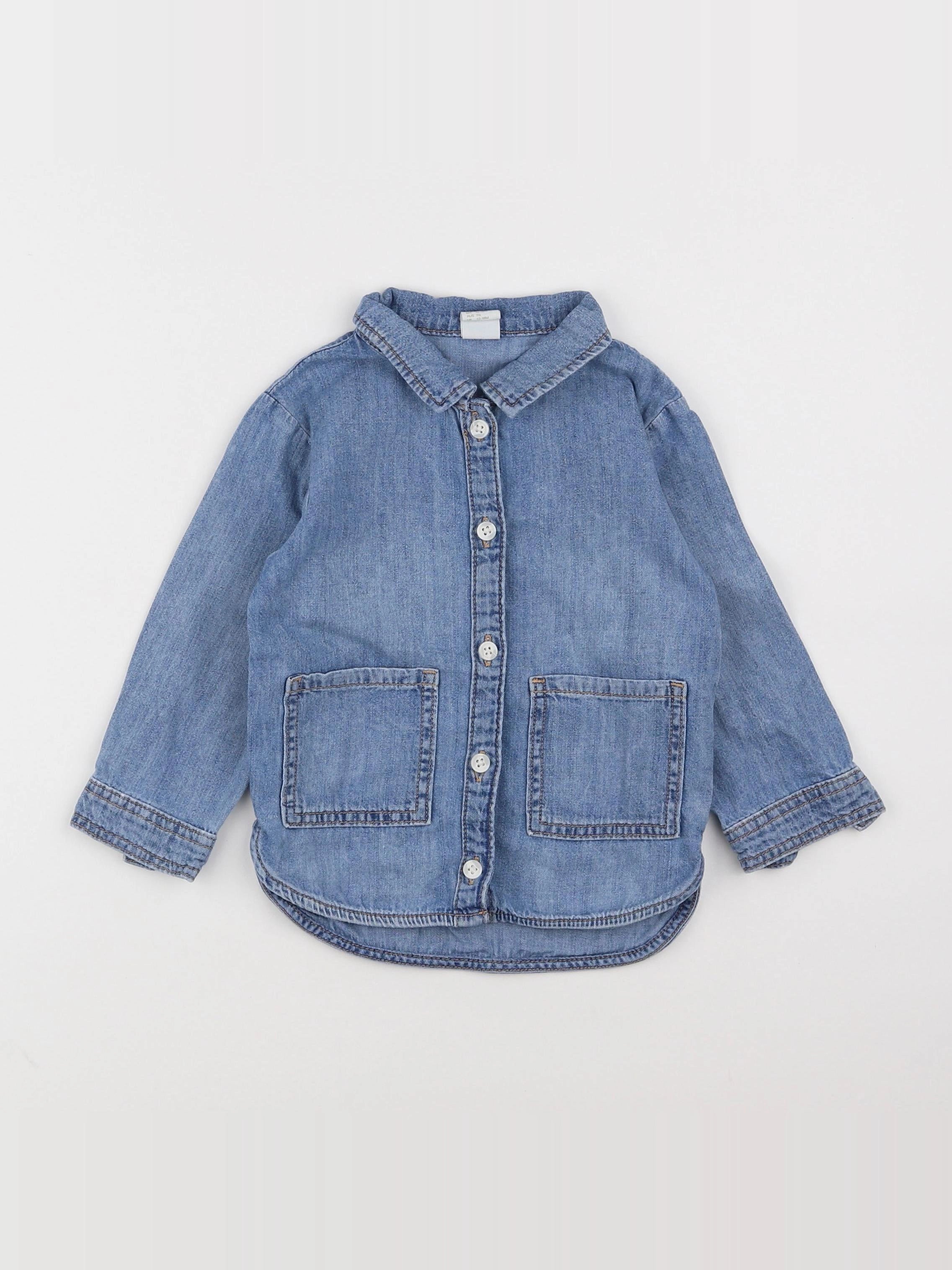 H&M - chemise bleu - 12/18 mois