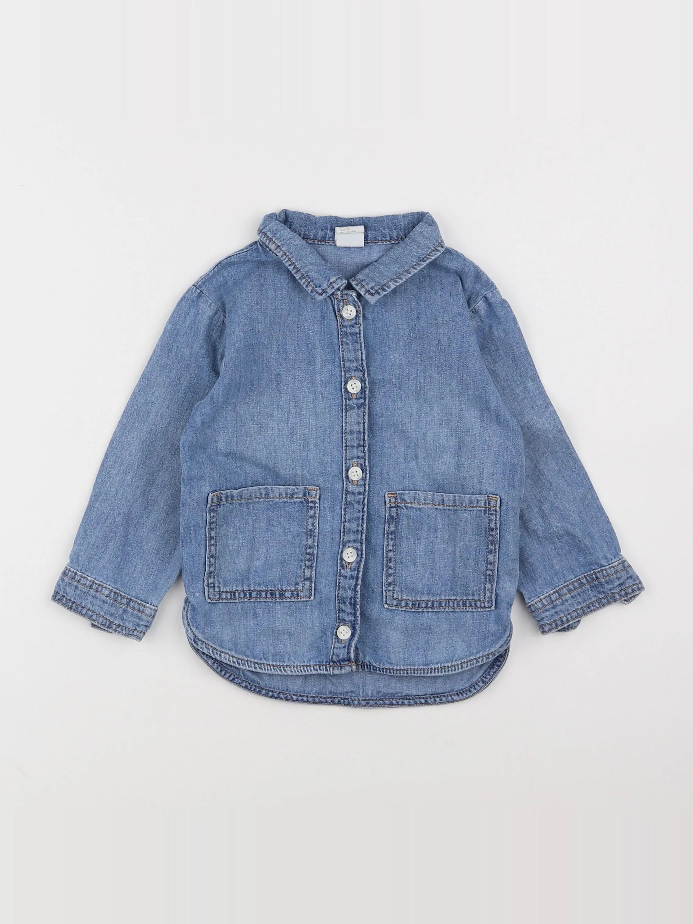 H&M - chemise bleu - 12/18 mois