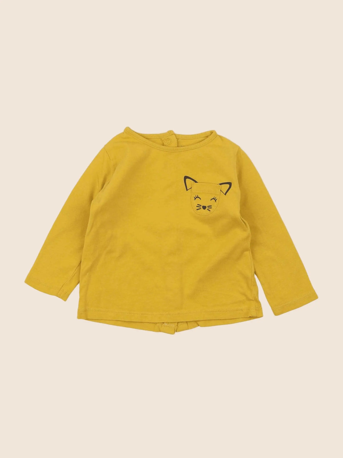 Vertbaudet - tee-shirt jaune - 6 mois