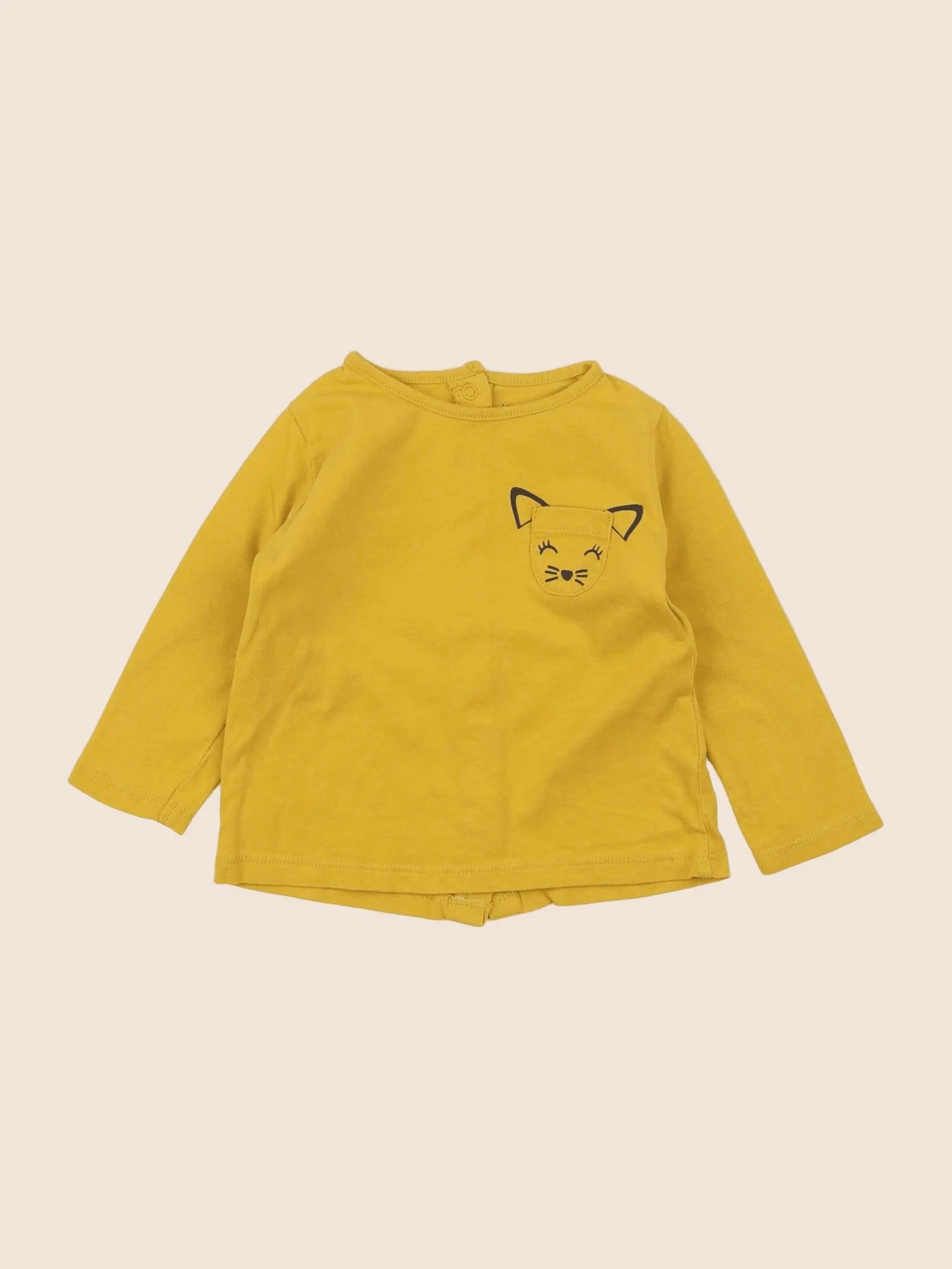 Vertbaudet - tee-shirt jaune - 6 mois
