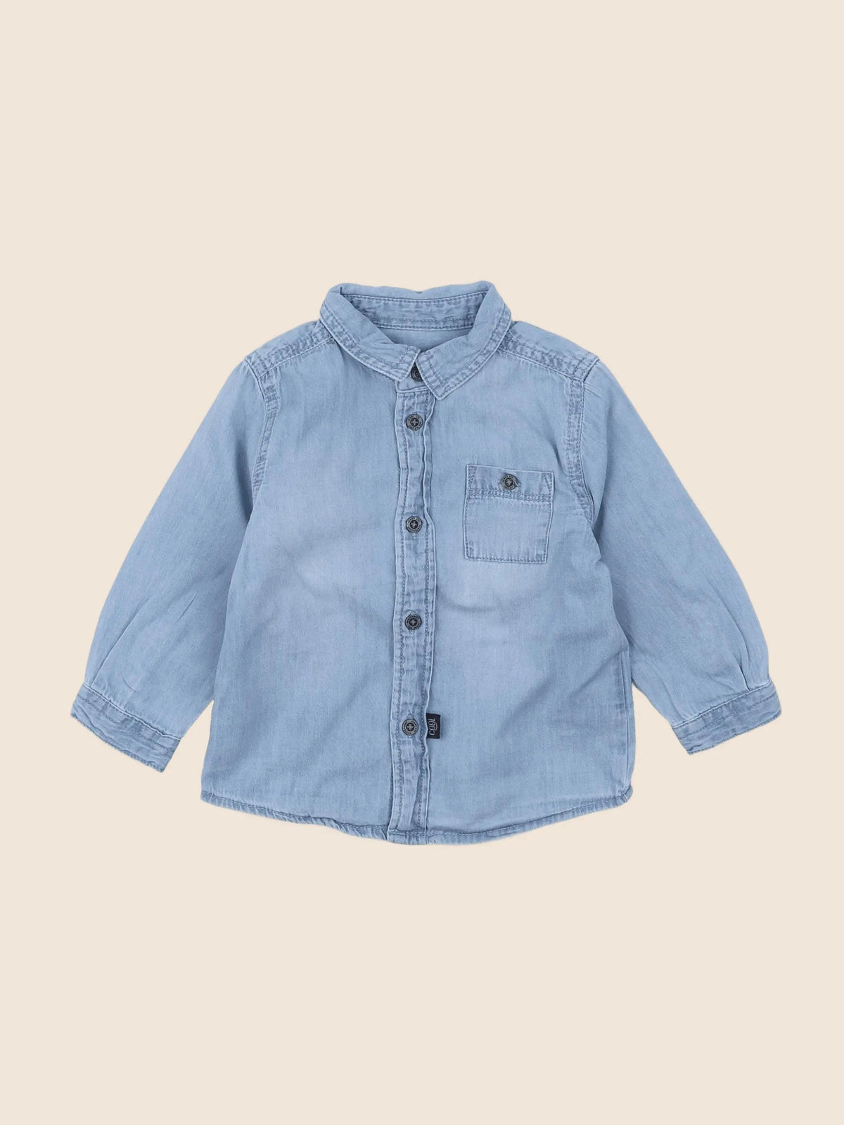 Vertbaudet - chemise bleu - 12 mois