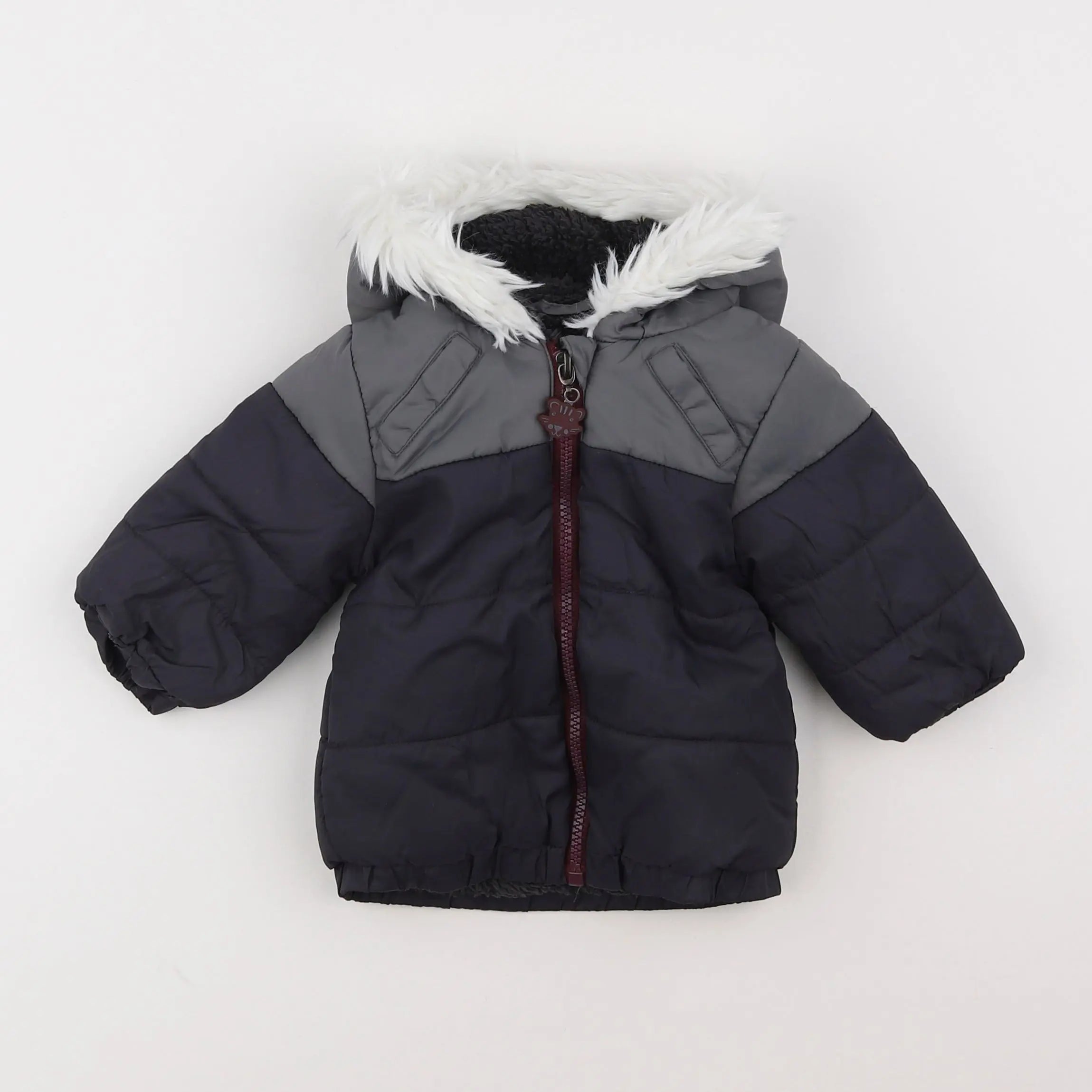 Vertbaudet - doudoune gris - 6 mois