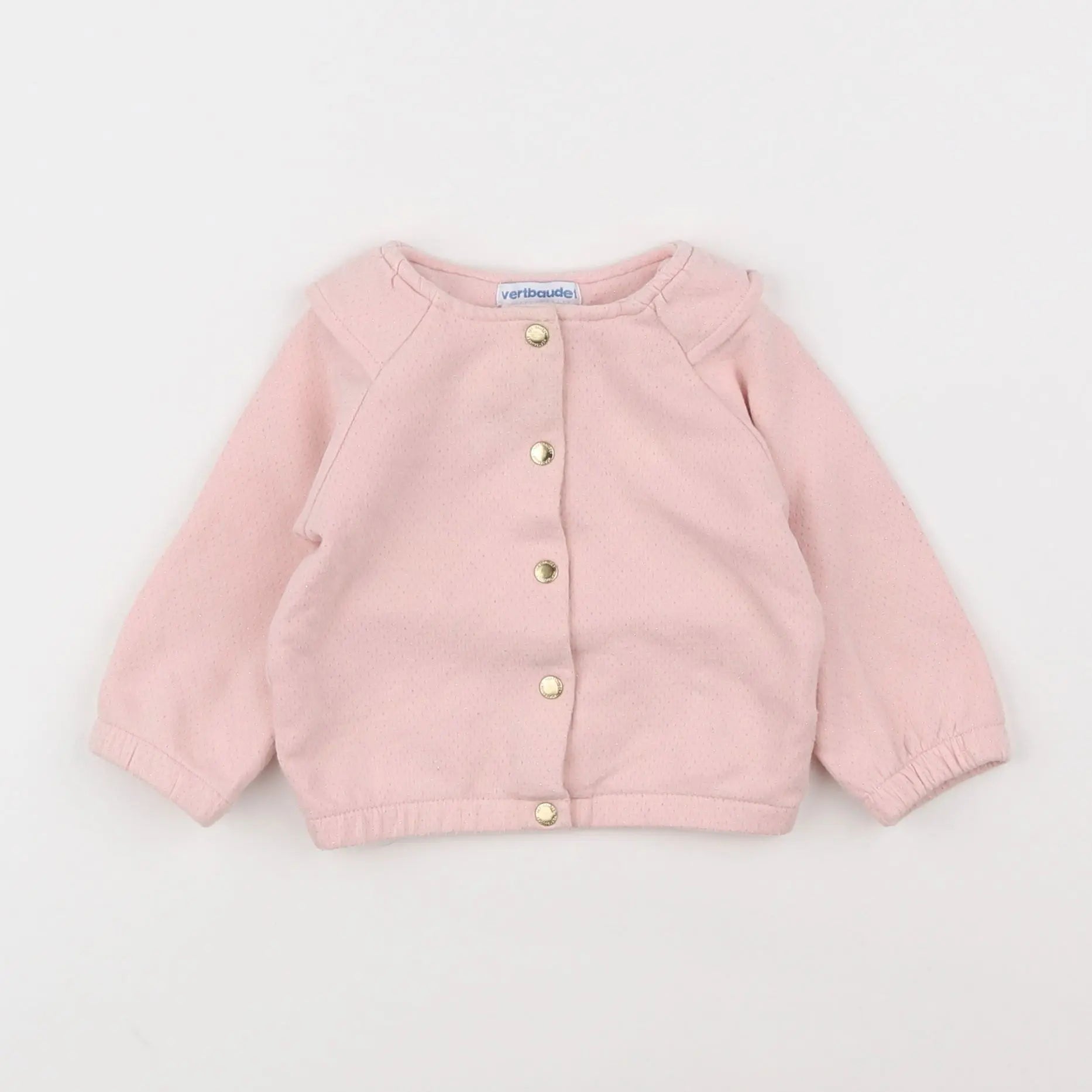 Vertbaudet - sweat rose, or - 6 mois