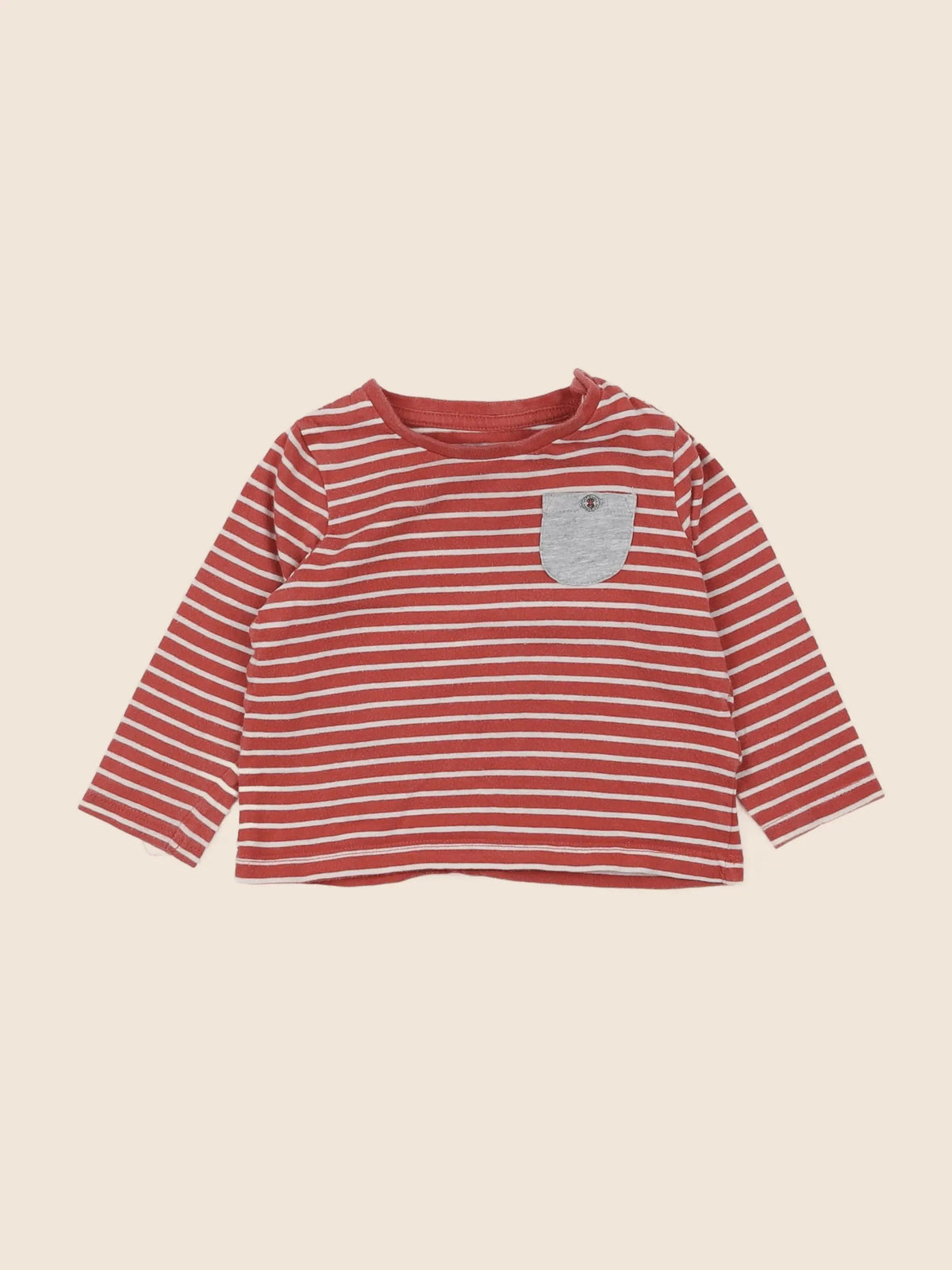 Vertbaudet - tee-shirt marron - 12 mois
