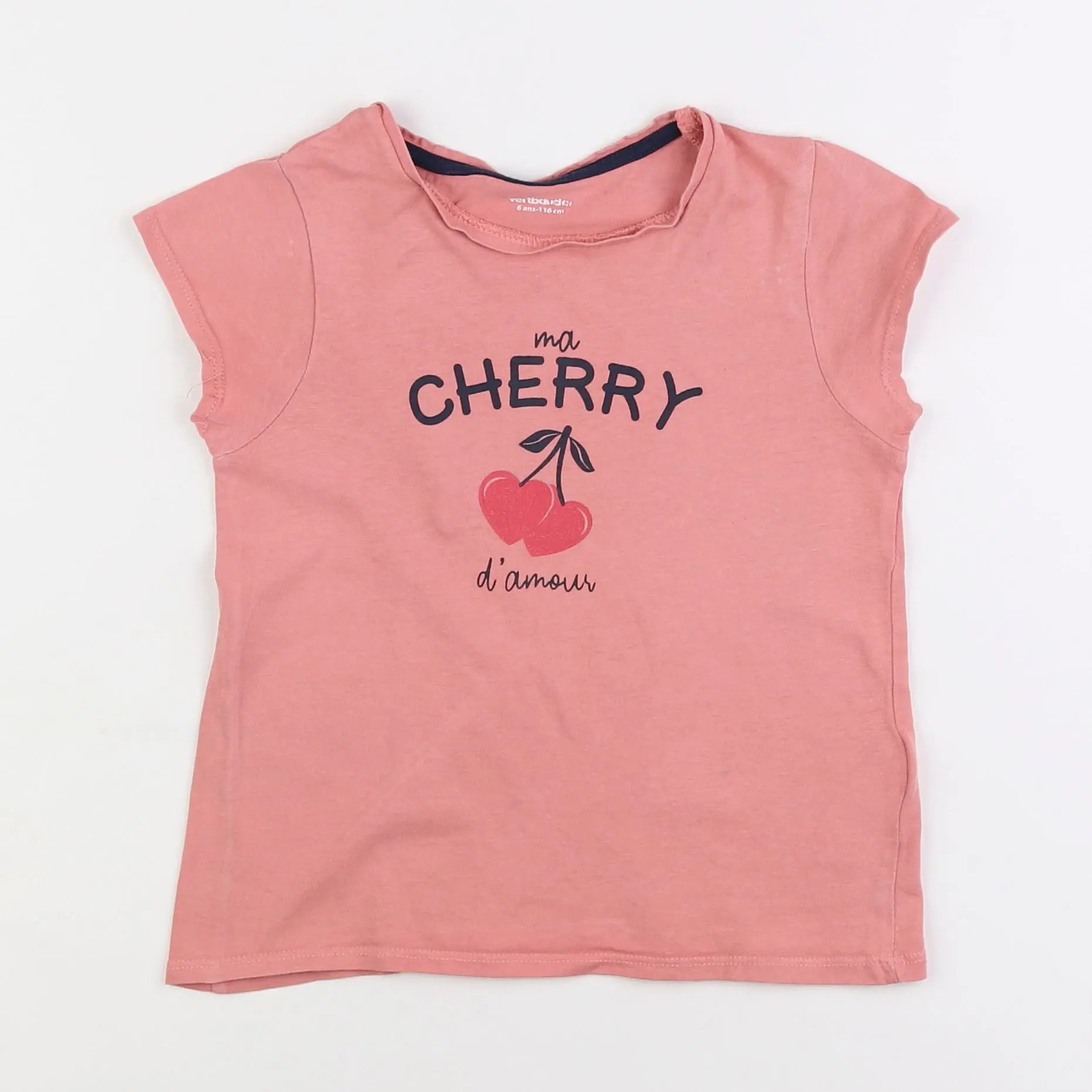 Vertbaudet - tee-shirt rose - 6 ans