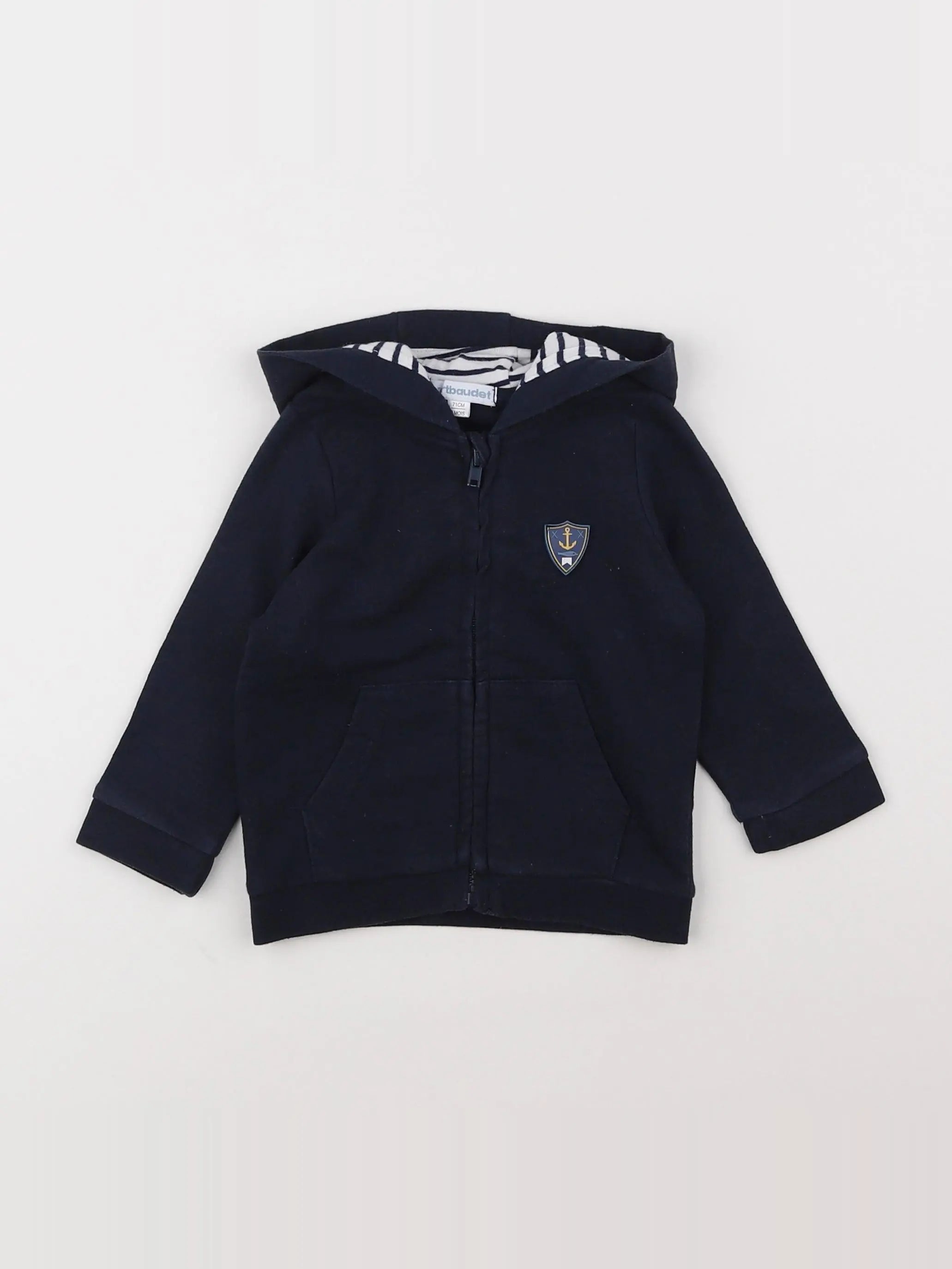 Vertbaudet - sweat bleu - 9 mois