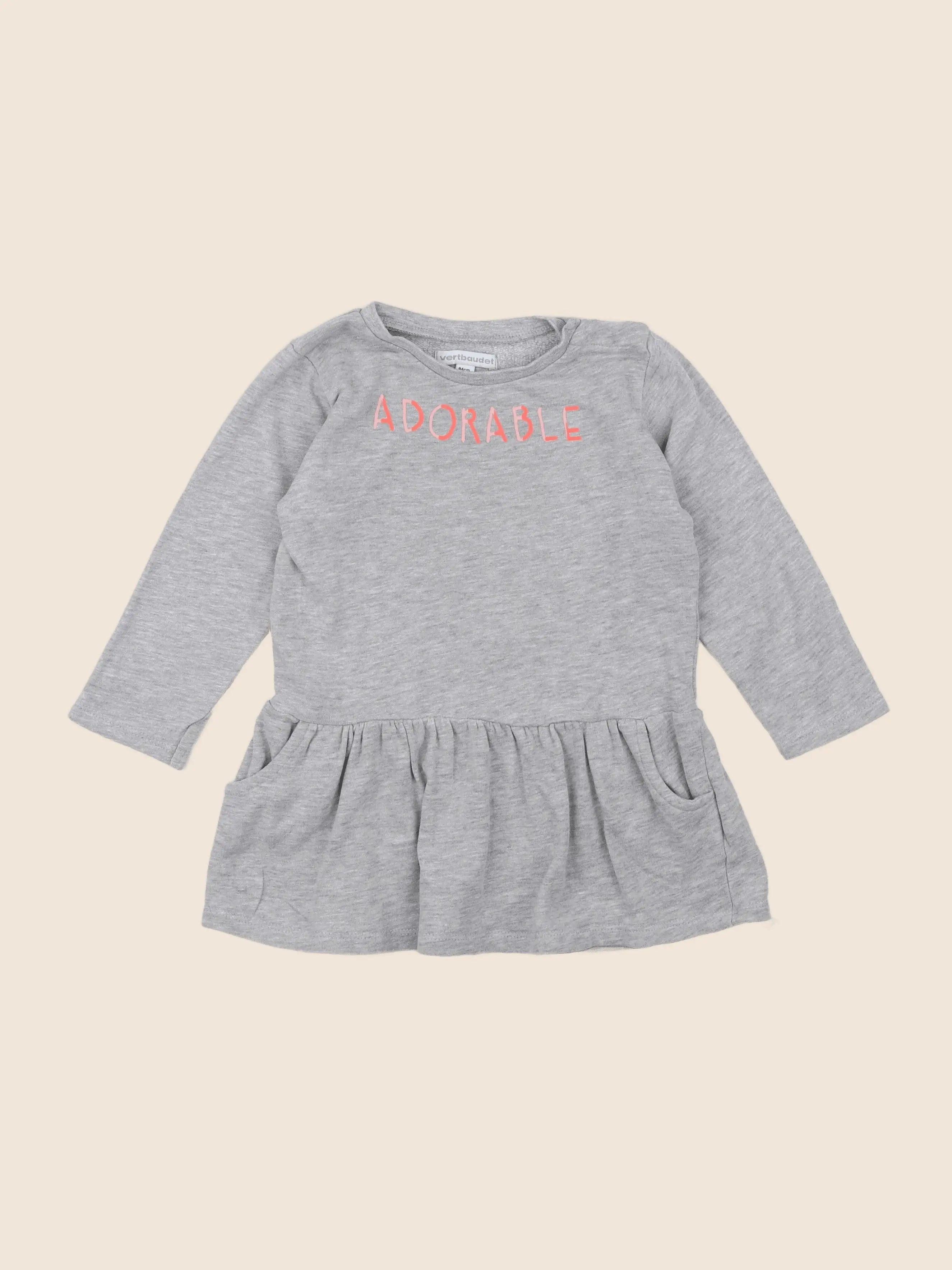 Vertbaudet - robe gris - 3 ans
