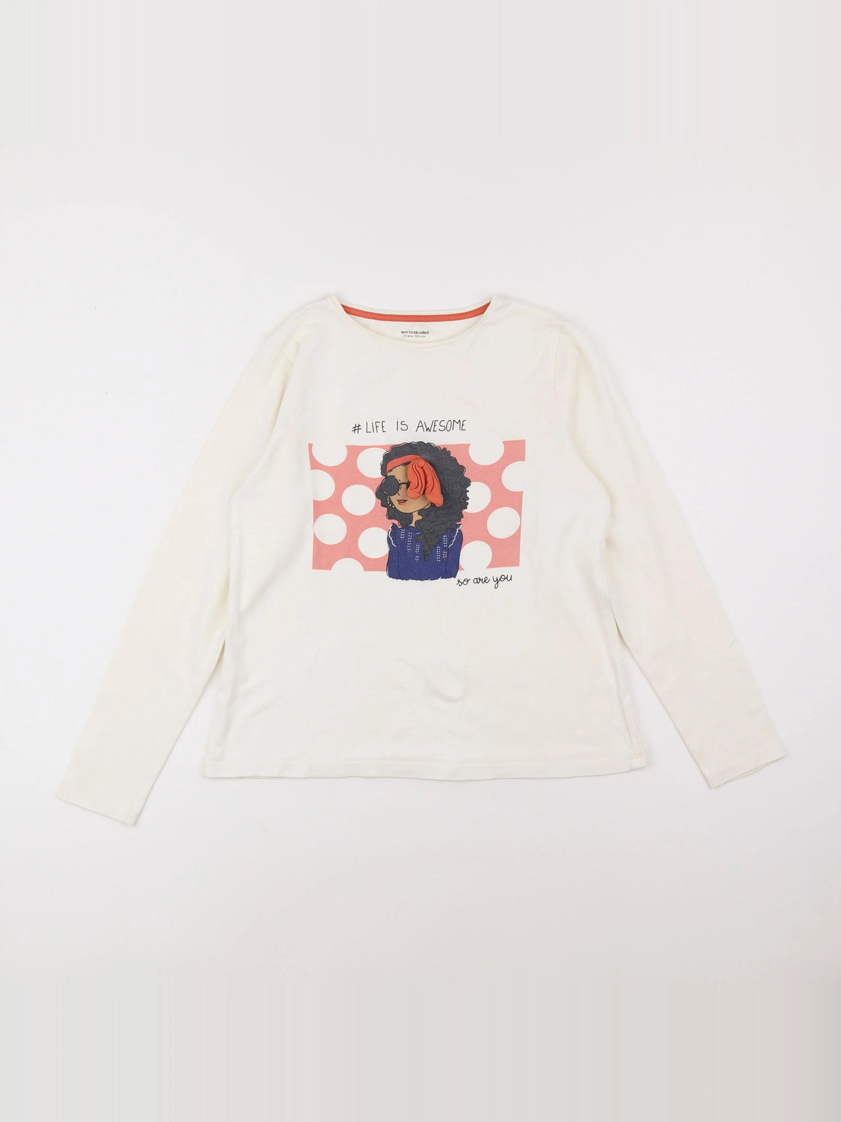 Vertbaudet - tee-shirt blanc - 12 ans
