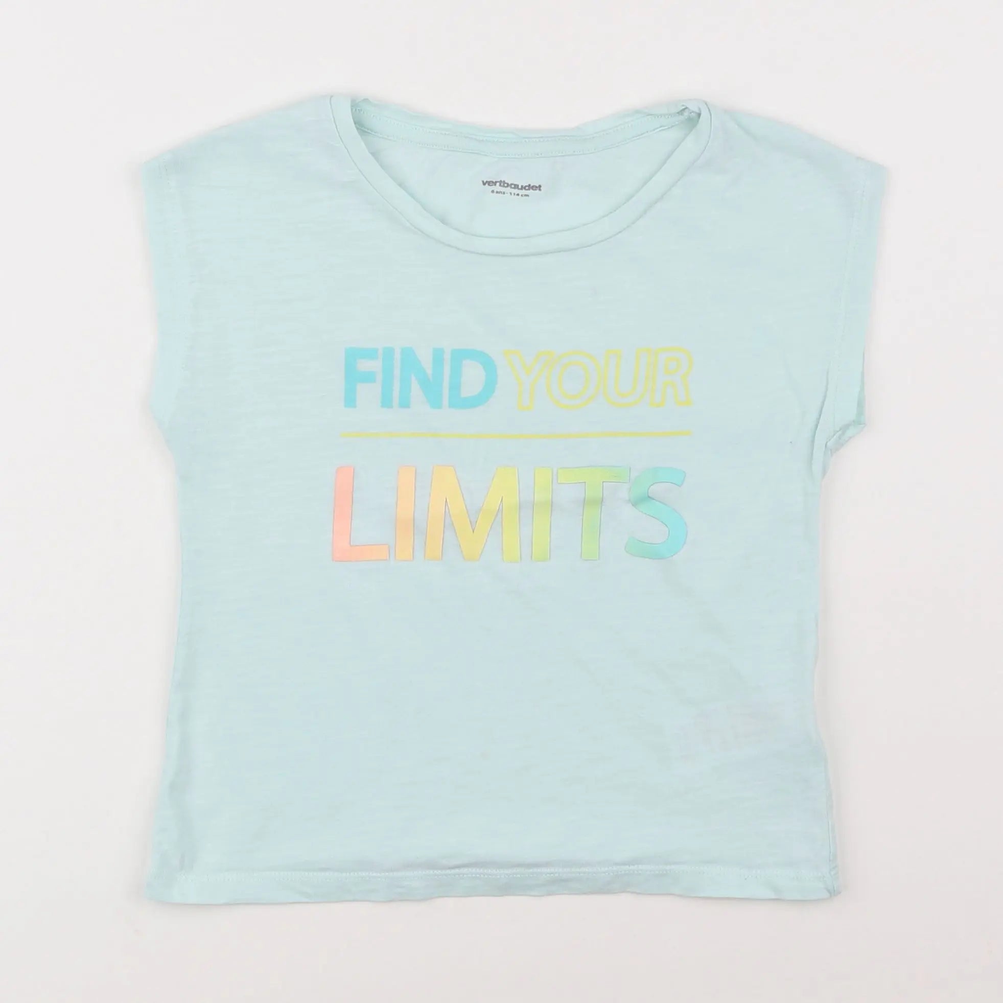 Vertbaudet - tee-shirt bleu - 6 ans
