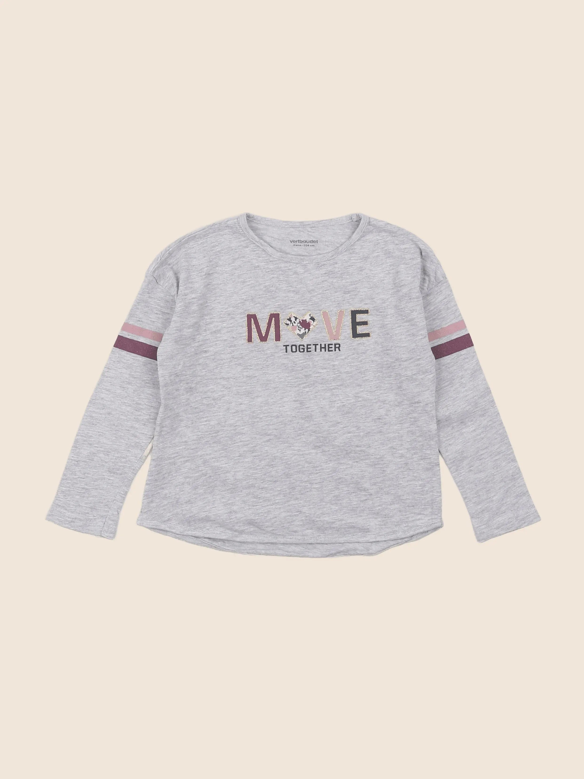 Vertbaudet - tee-shirt gris - 4 ans