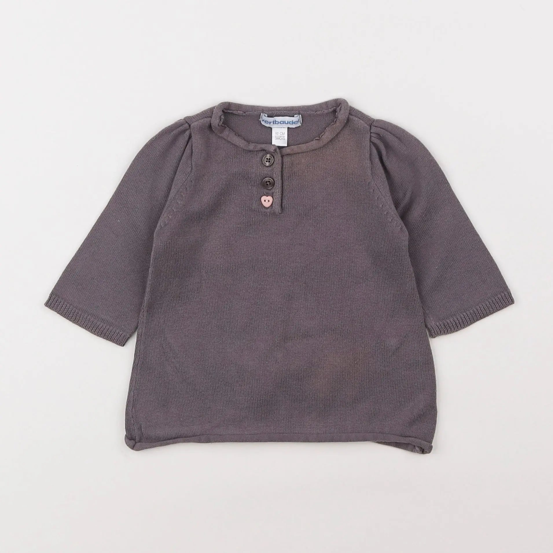 Vertbaudet - robe gris - 3 mois