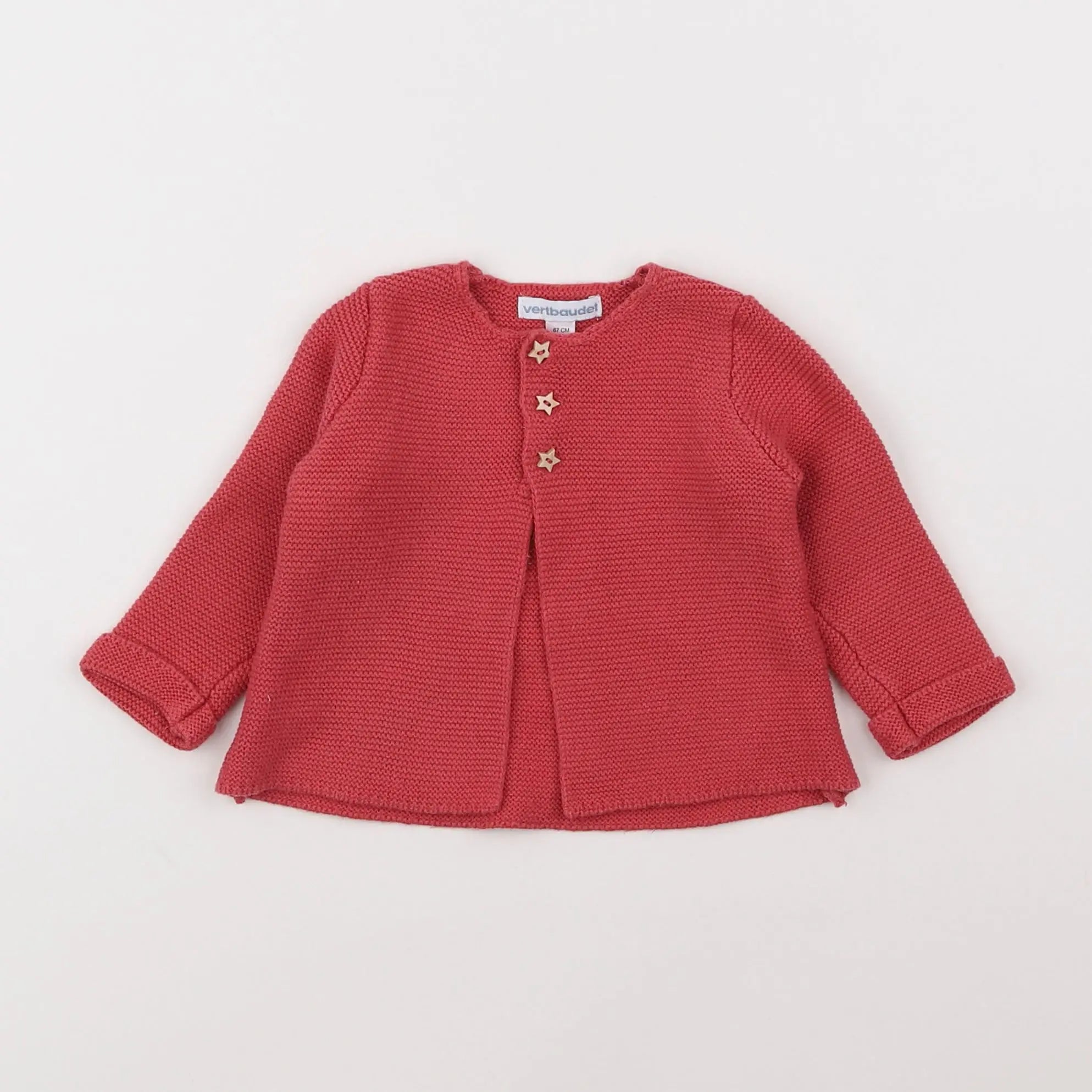 Vertbaudet - gilet rose - 6 mois