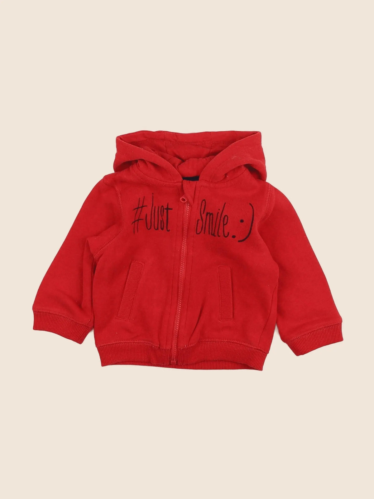 Vertbaudet - sweat rouge - 6 mois