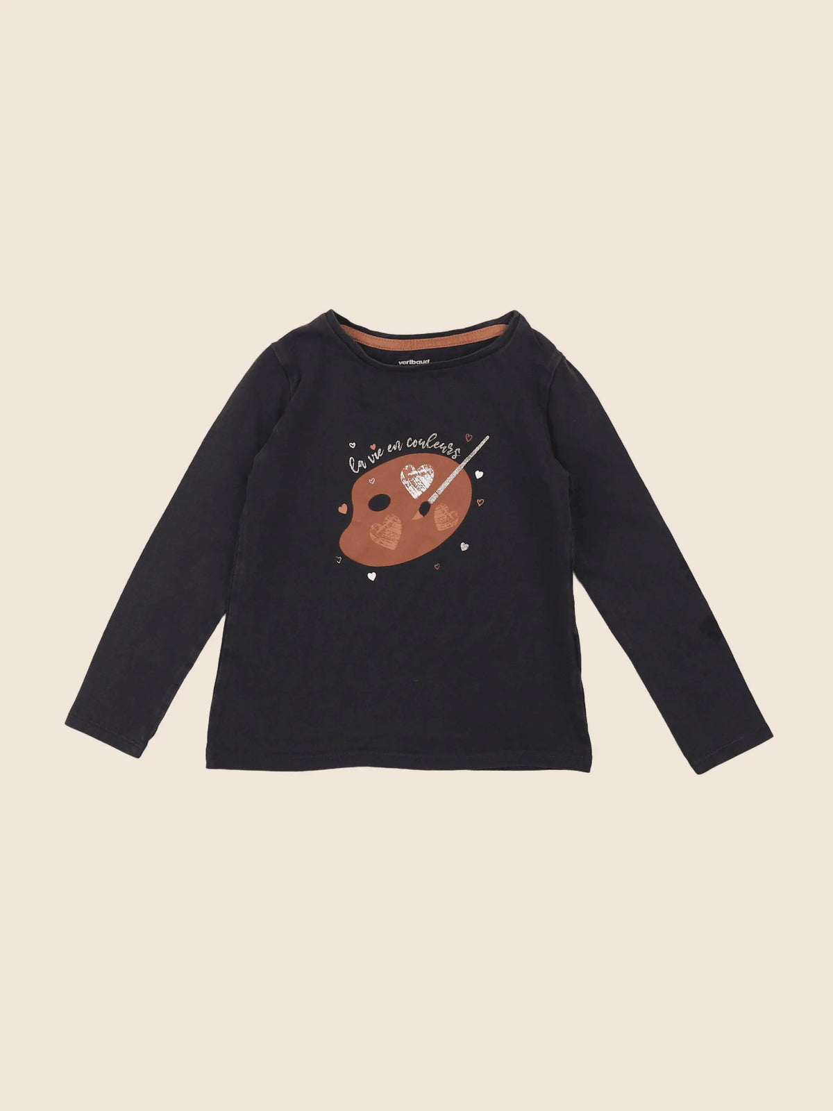 Vertbaudet - tee-shirt taupe - 4 ans