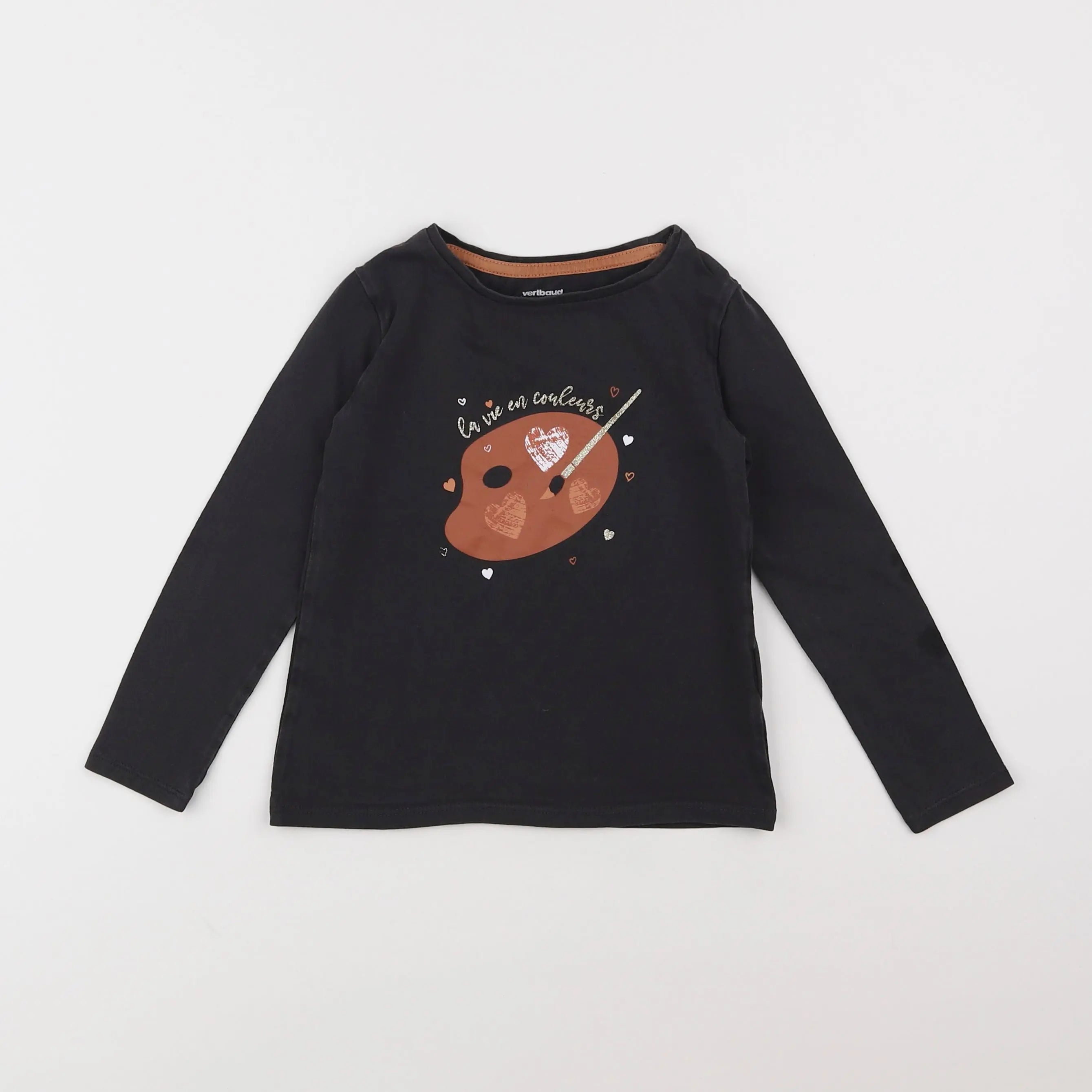 Vertbaudet - tee-shirt taupe - 4 ans