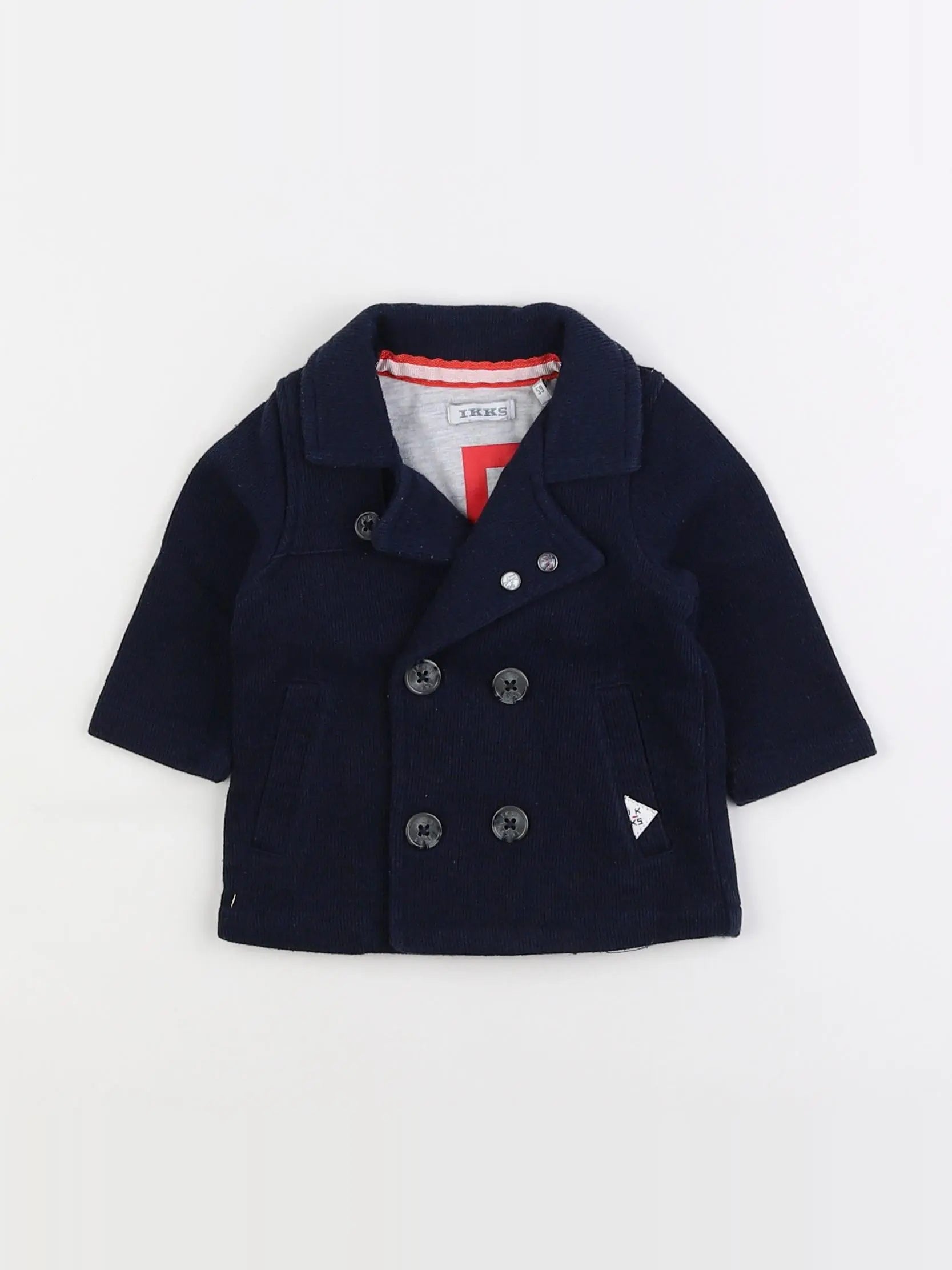 IKKS - veste imprimé au dos bleu - 3 mois