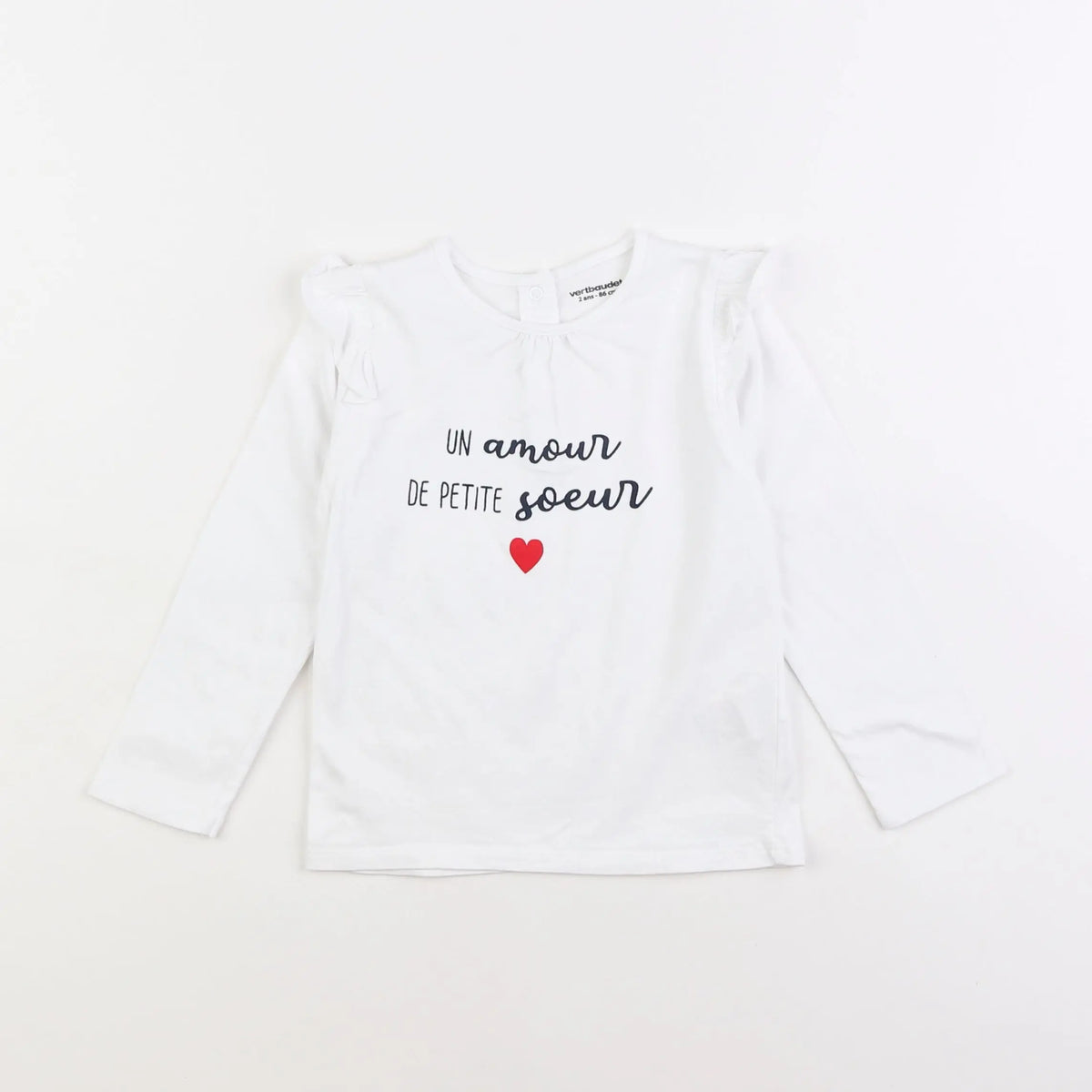Vertbaudet - tee-shirt blanc - 2 ans