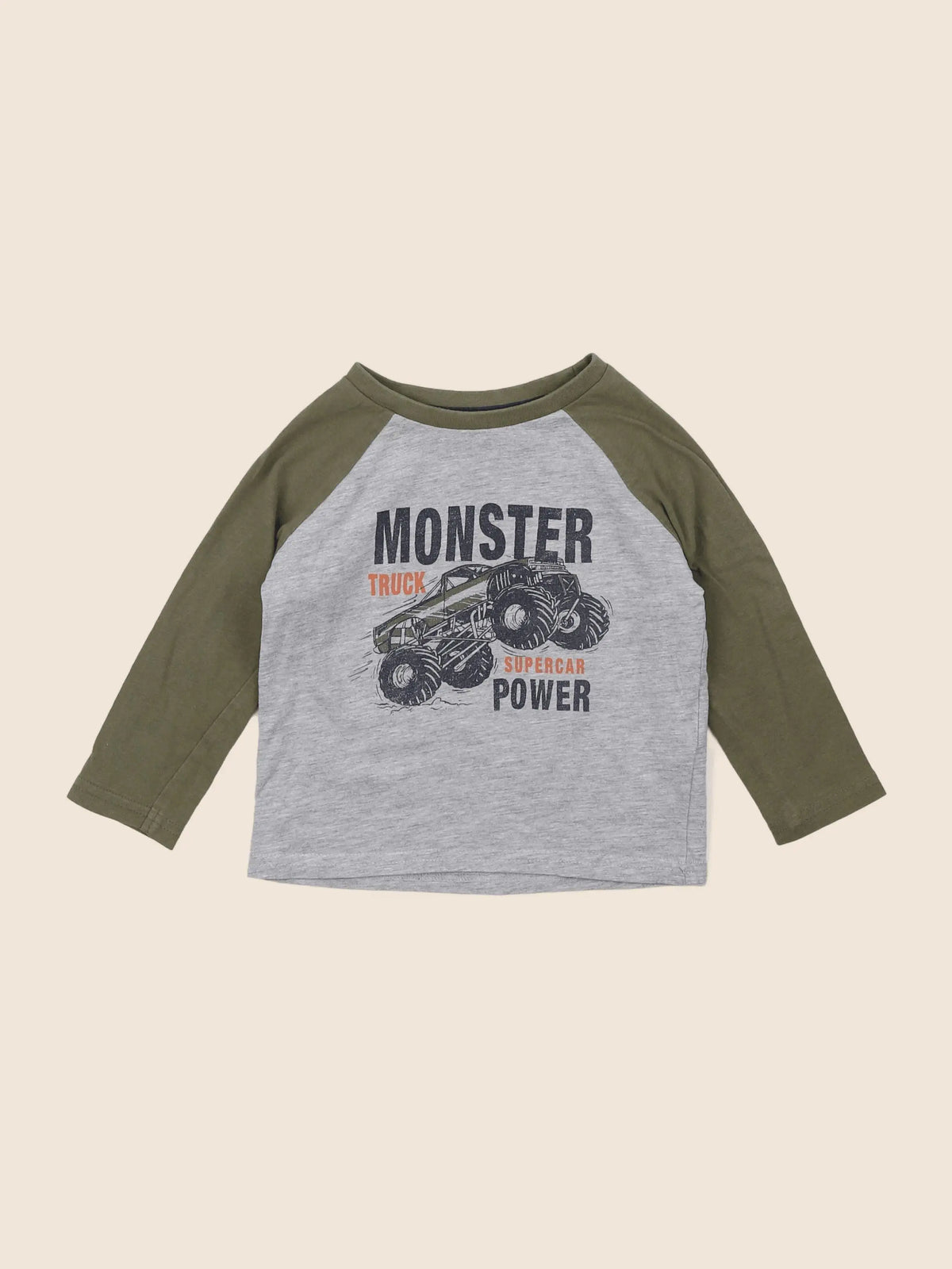 Vertbaudet - tee-shirt gris, vert - 2 ans