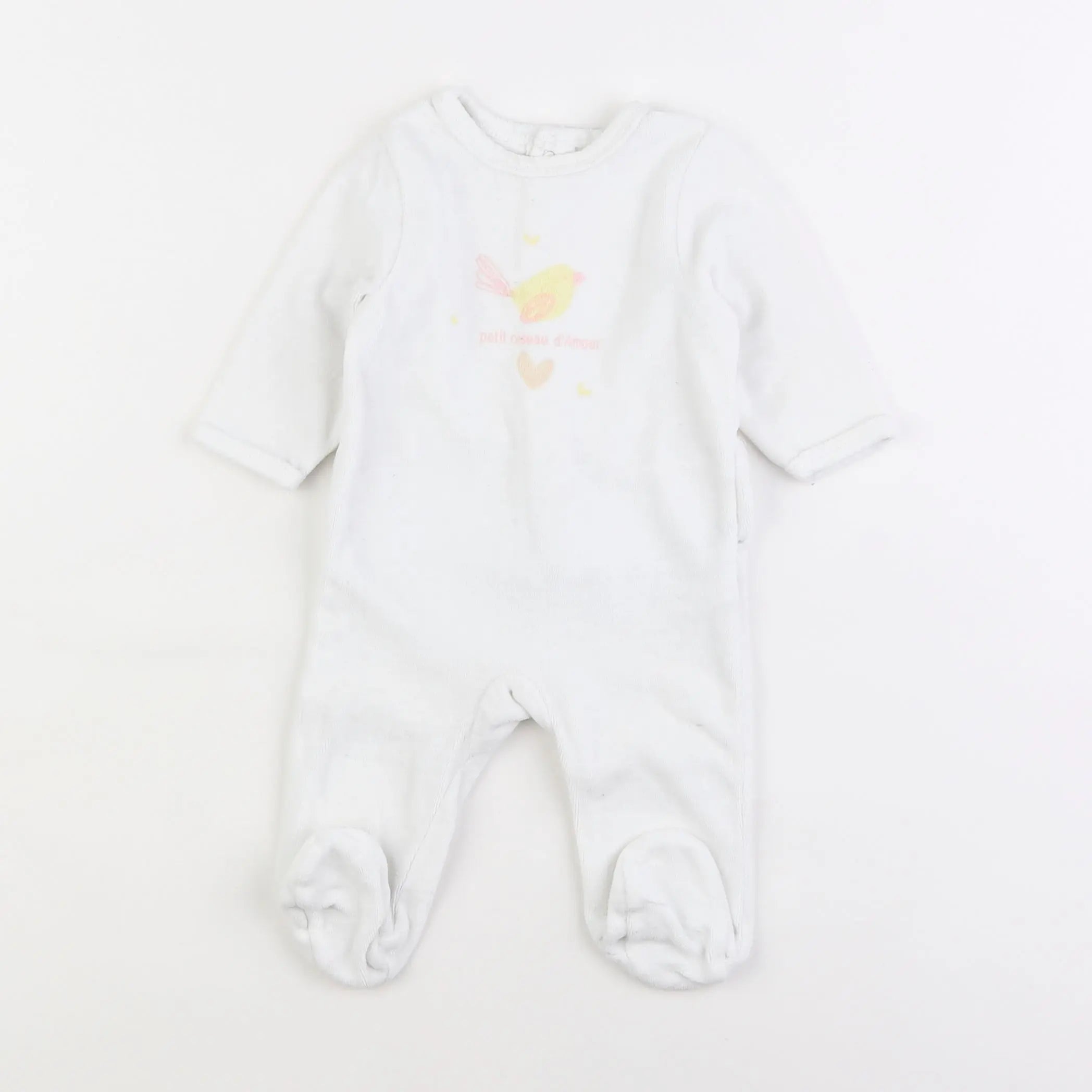 Vertbaudet - pyjama velours blanc - 3 mois