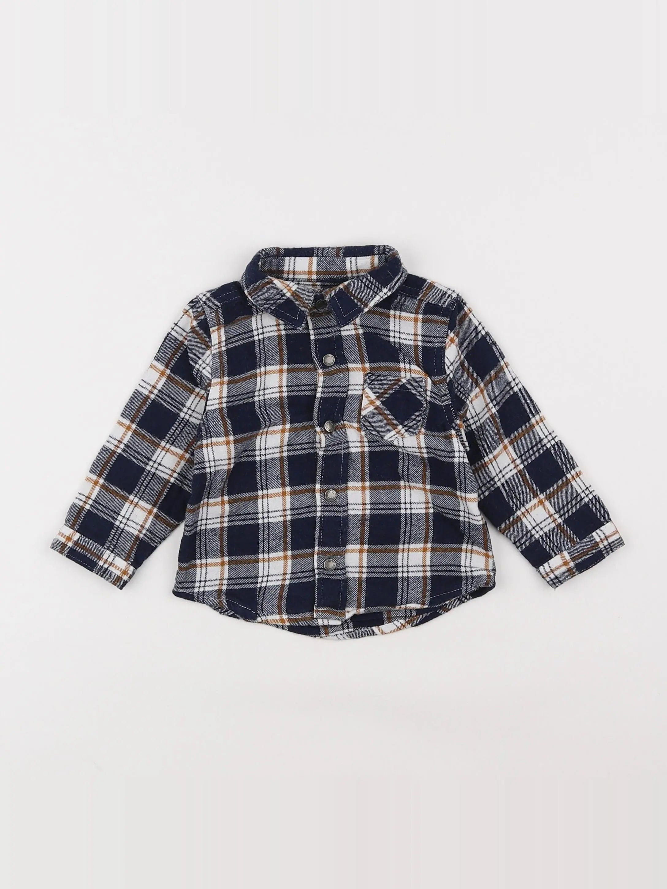 Vertbaudet - chemise bleu - 12 mois