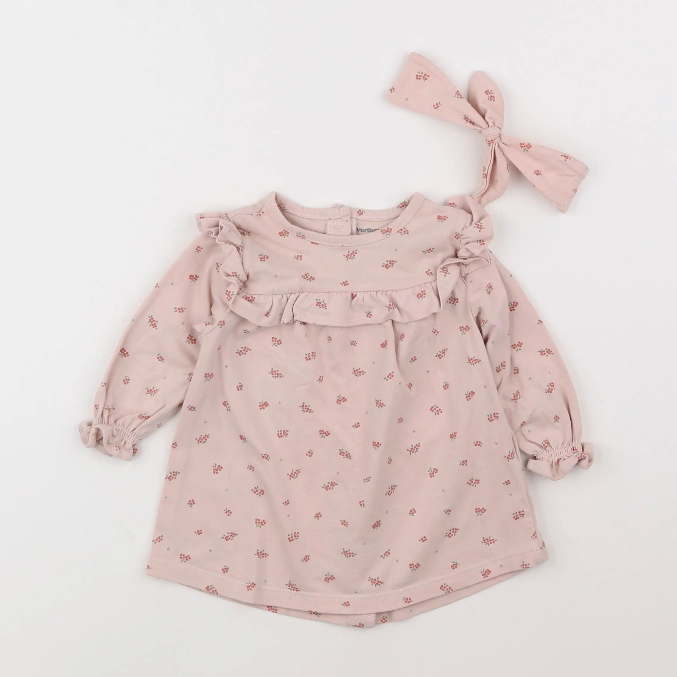Vertbaudet - robe rose - 6 mois