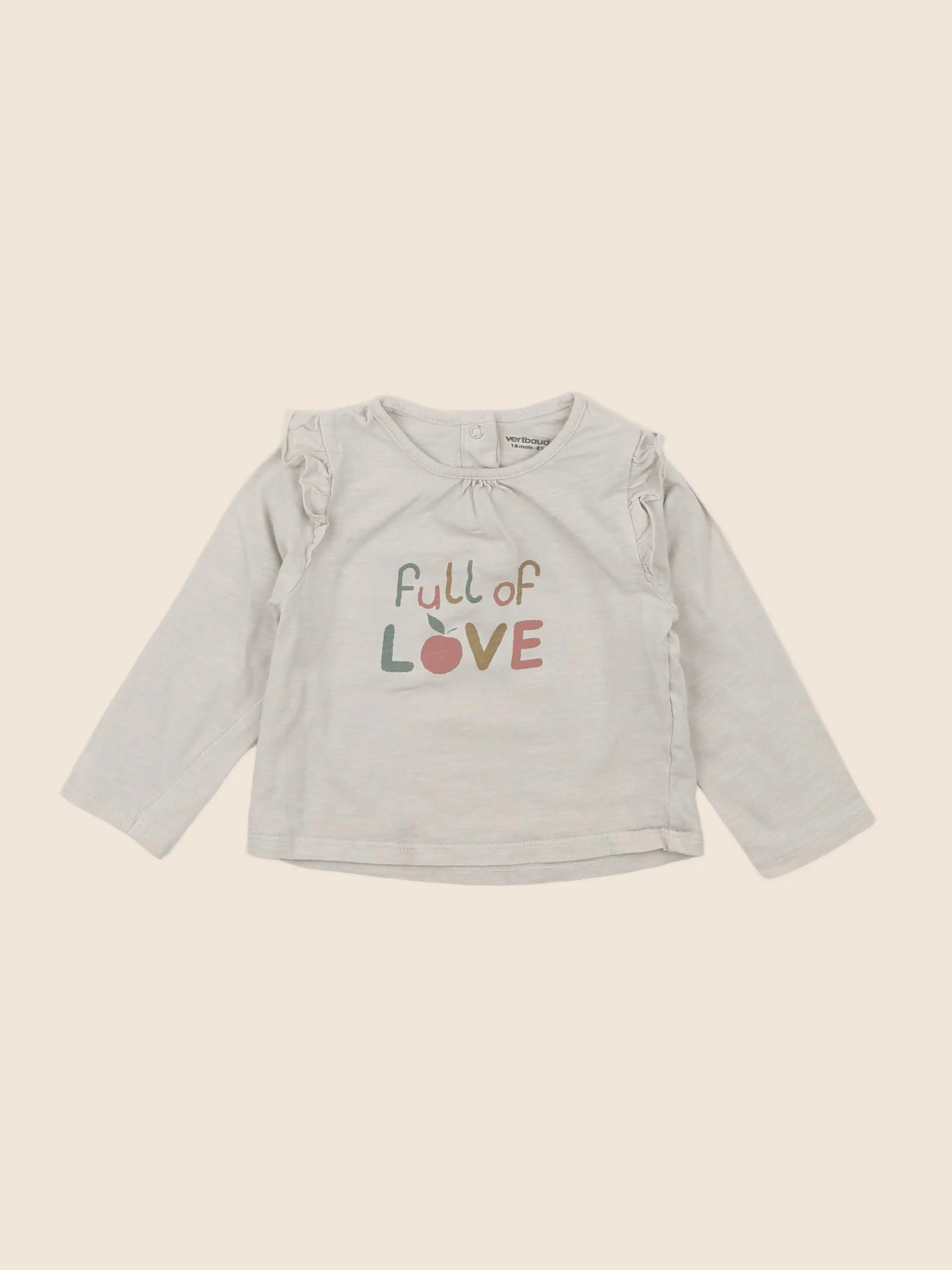 Vertbaudet - tee-shirt beige - 18 mois