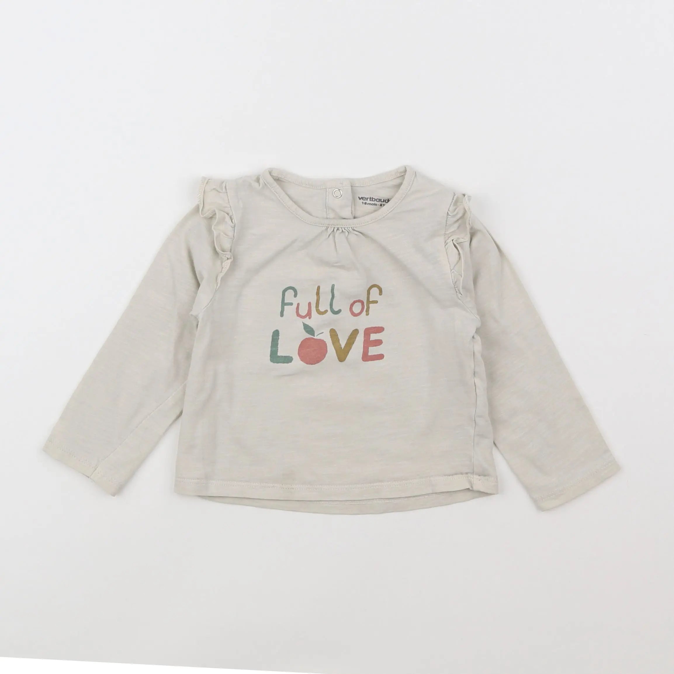 Vertbaudet - tee-shirt beige - 18 mois