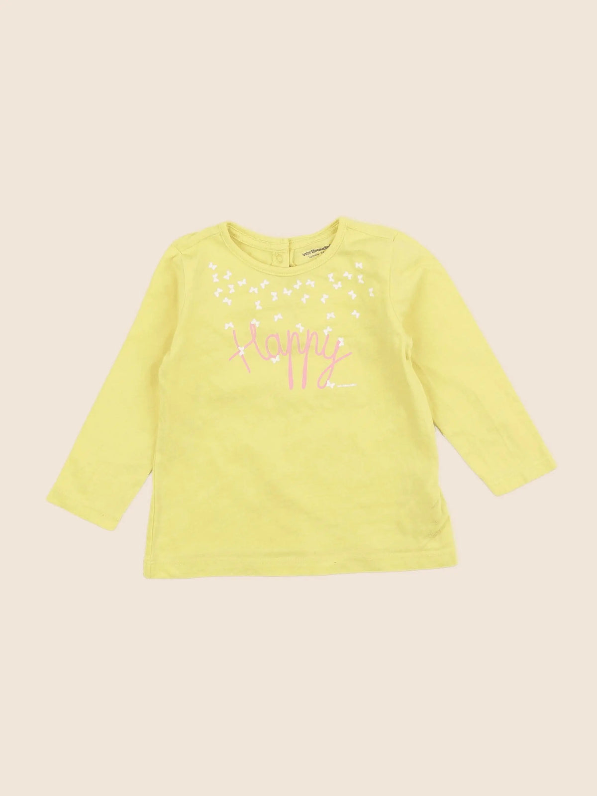 Vertbaudet - tee-shirt jaune - 12 mois