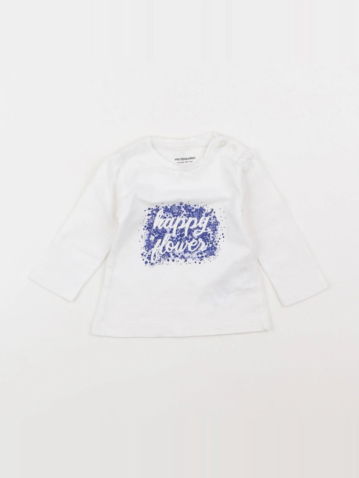 Vertbaudet - tee-shirt blanc - 3 mois