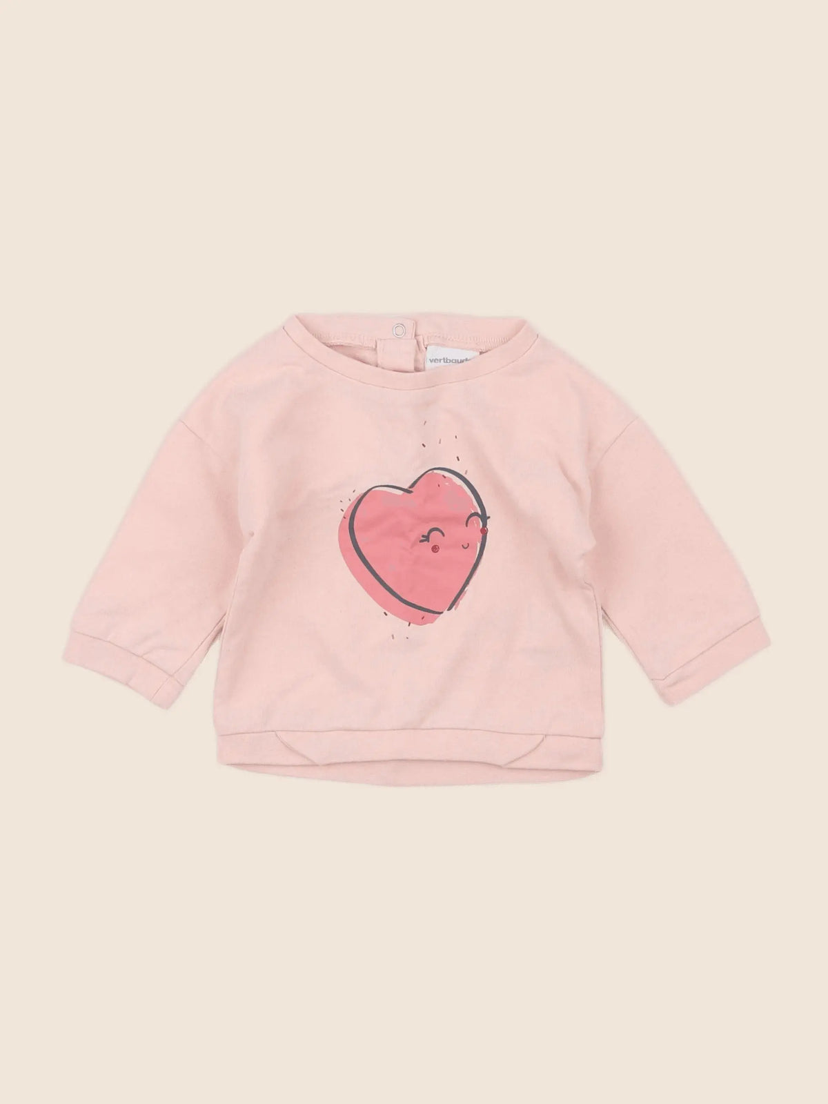 Vertbaudet - sweat rose - 3 mois