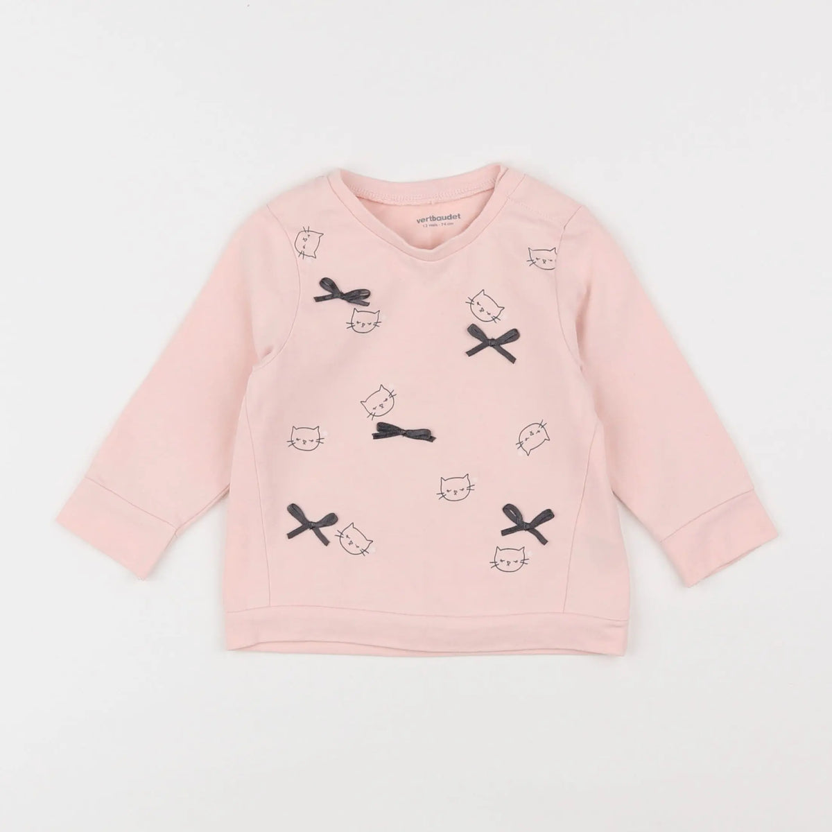 Vertbaudet - tee-shirt rose - 12 mois