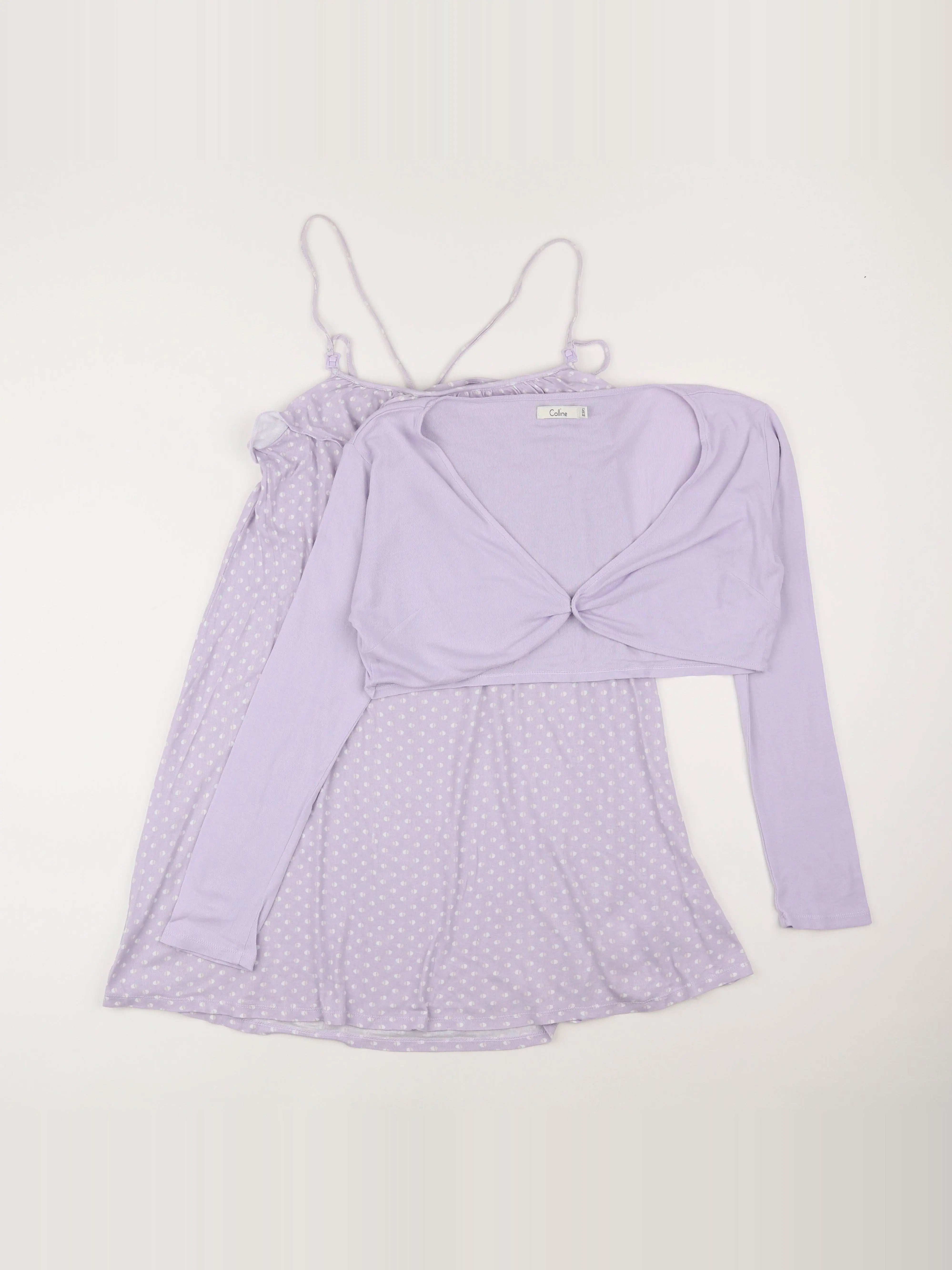 Vertbaudet - pyjama grossesse coton violet - 42 à 44