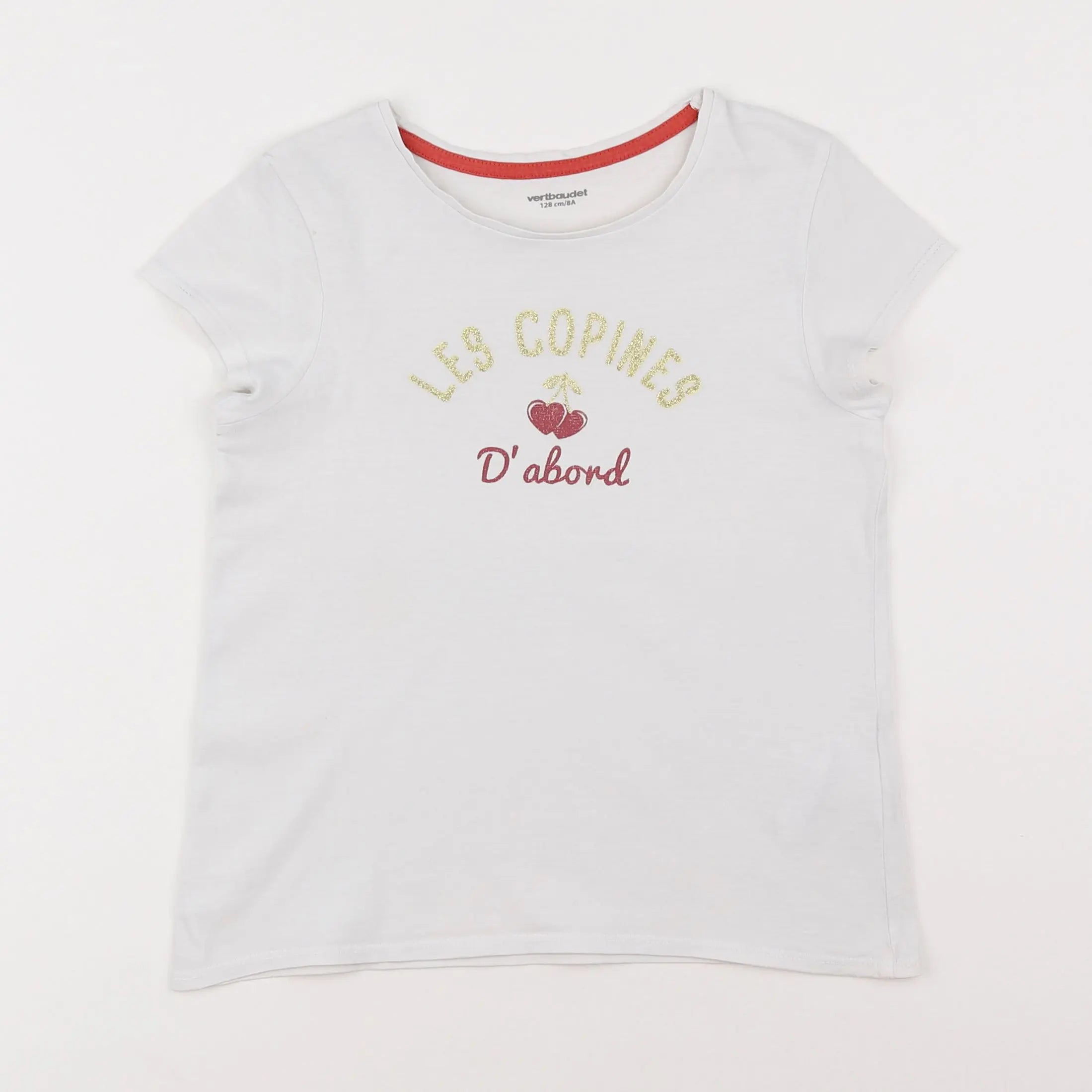 Vertbaudet - tee-shirt blanc - 8 ans