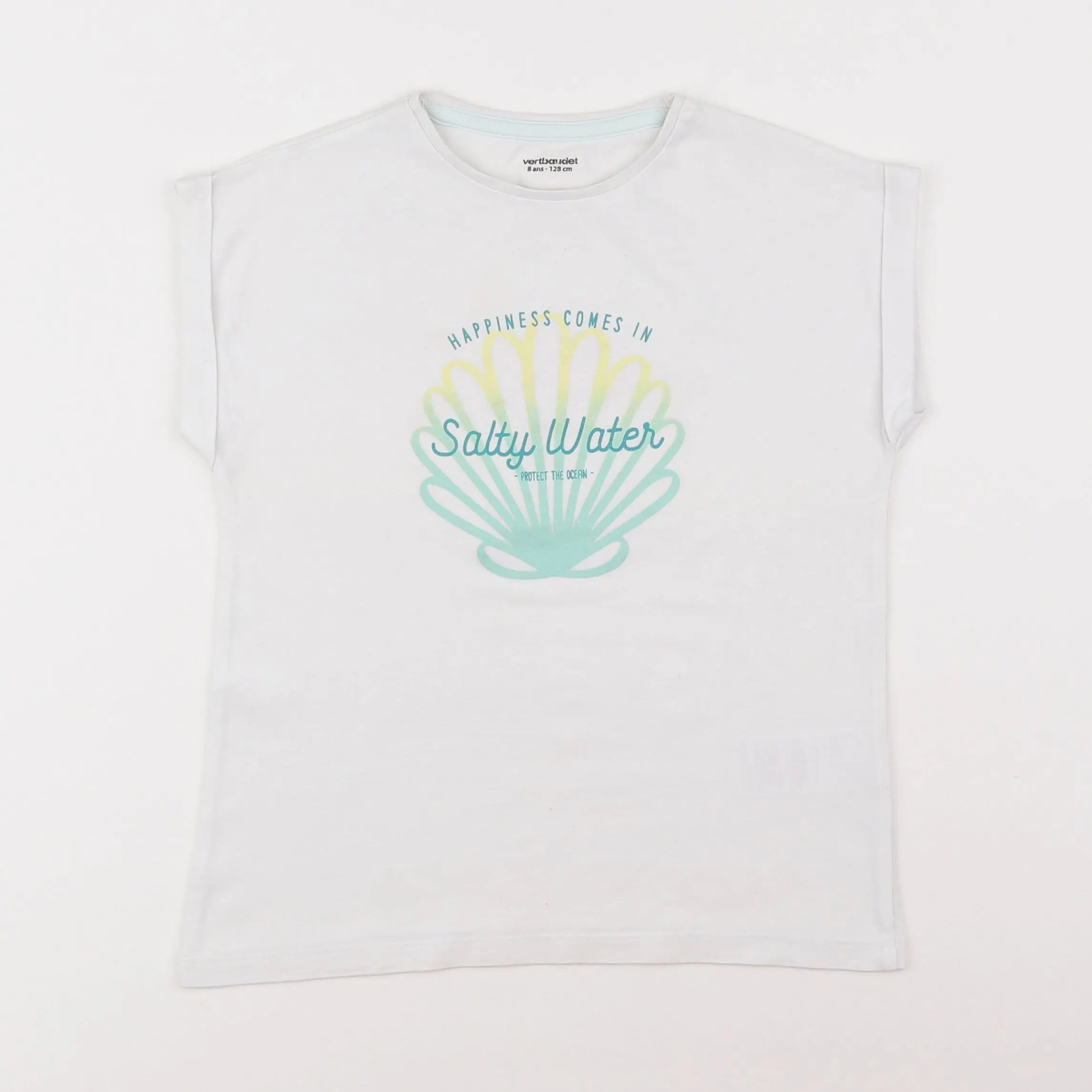 Vertbaudet - tee-shirt blanc - 8 ans