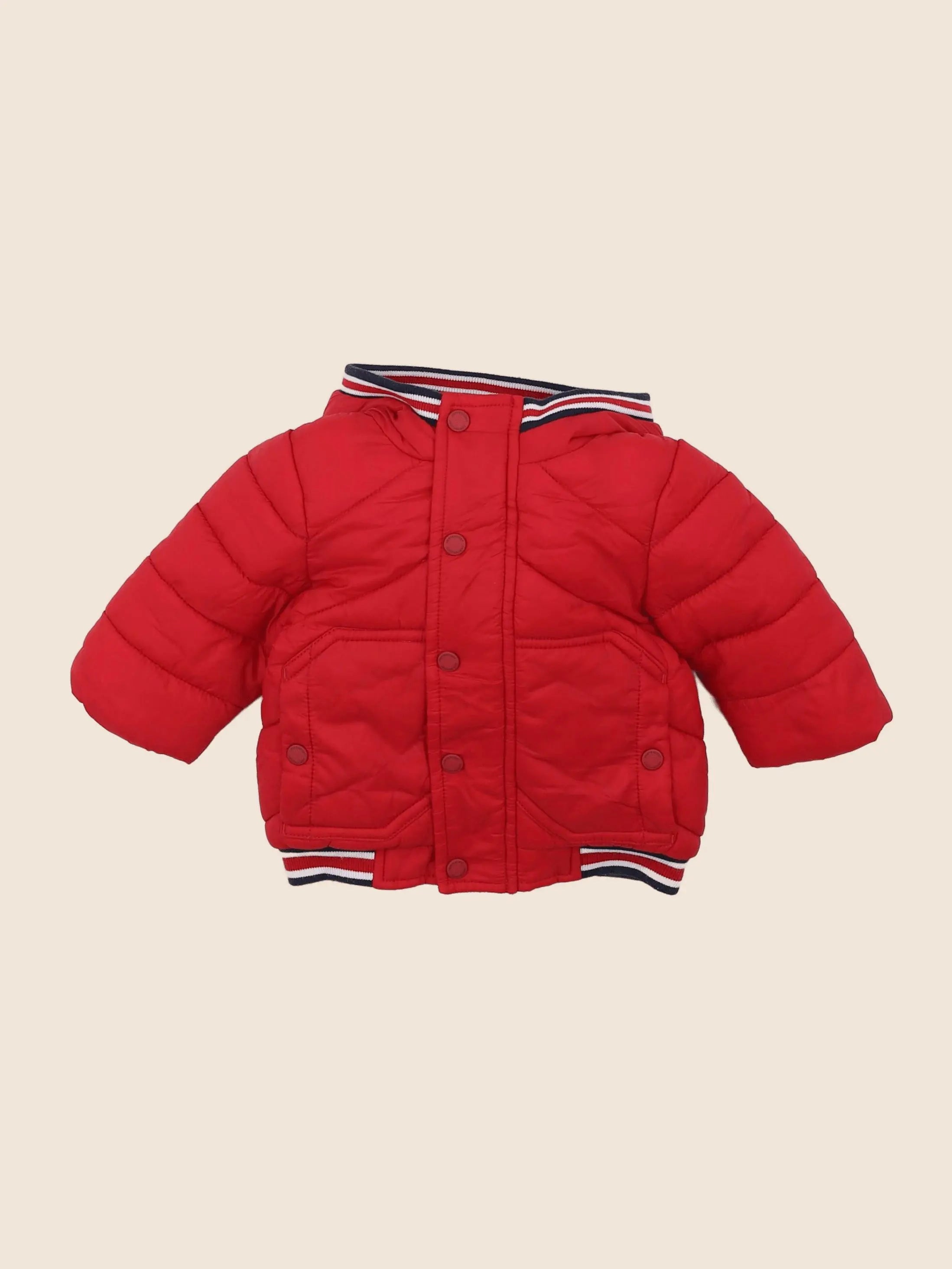 Vertbaudet - doudoune coton rouge - 3 mois