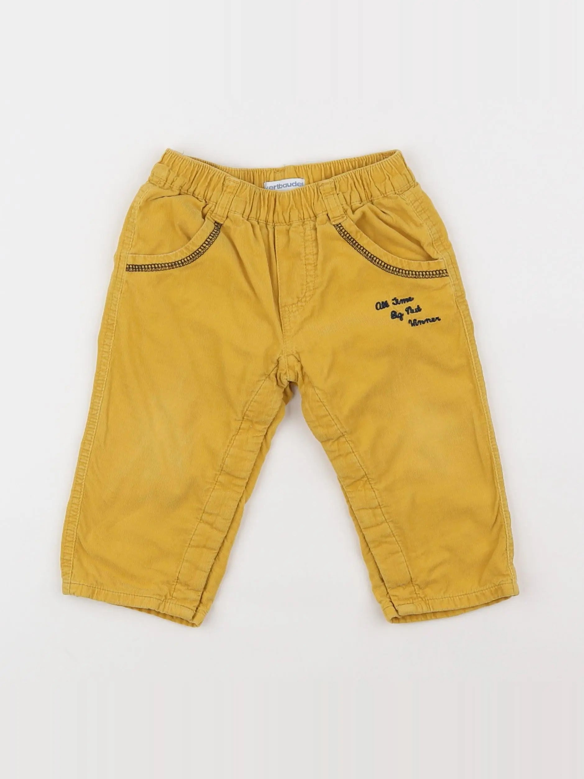 Vertbaudet - pantalon jaune - 12 mois